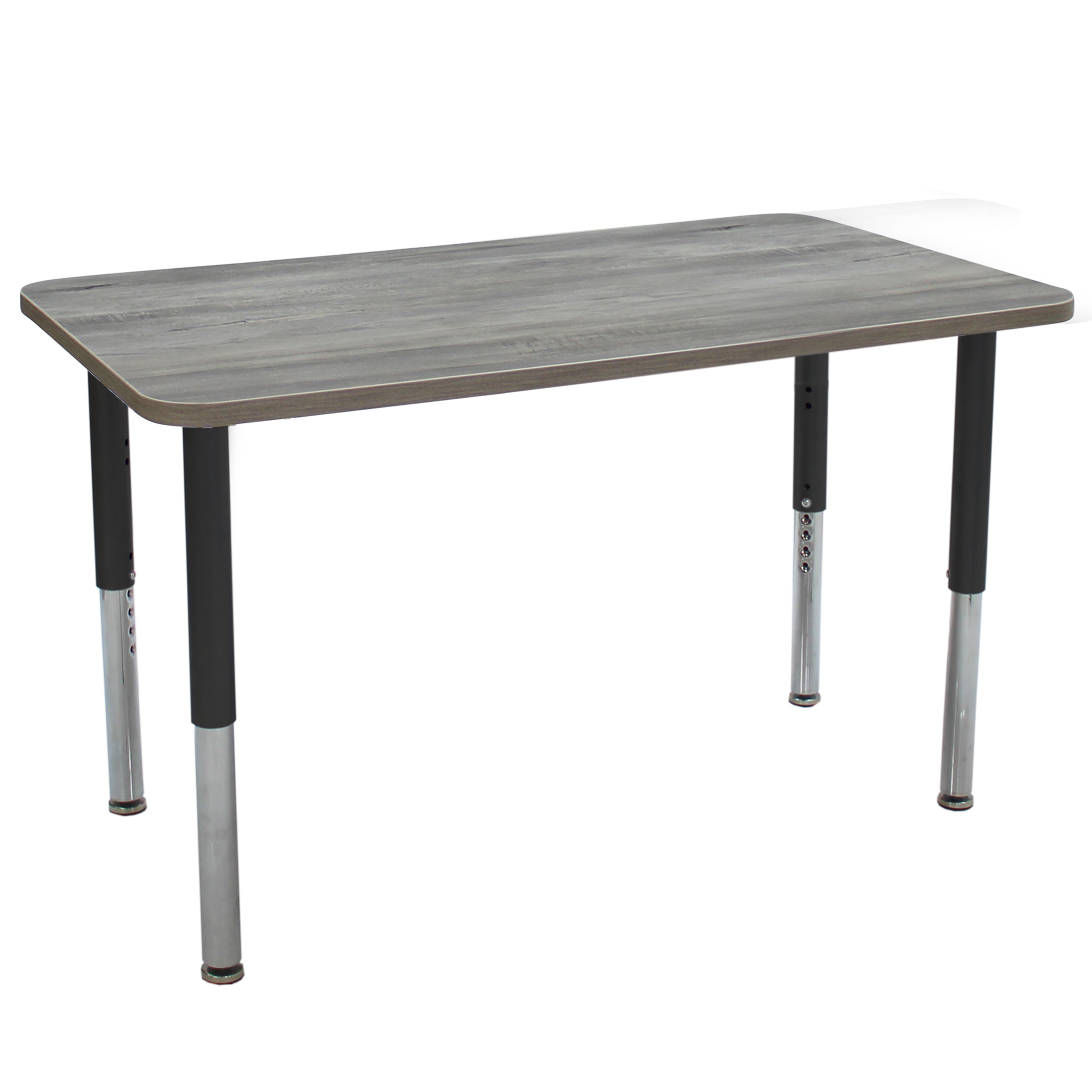 24" x 48" Rectangle La Madera Activity Table with Adjustable Super Legs - Light Gray Wood/Black