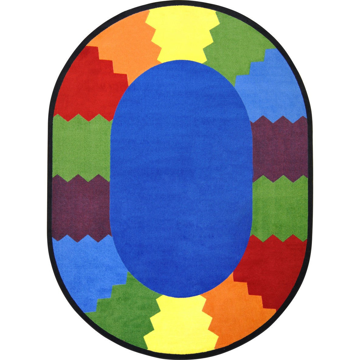 Block Party 10'9" x 13'2" Oval area rug in color Multi
