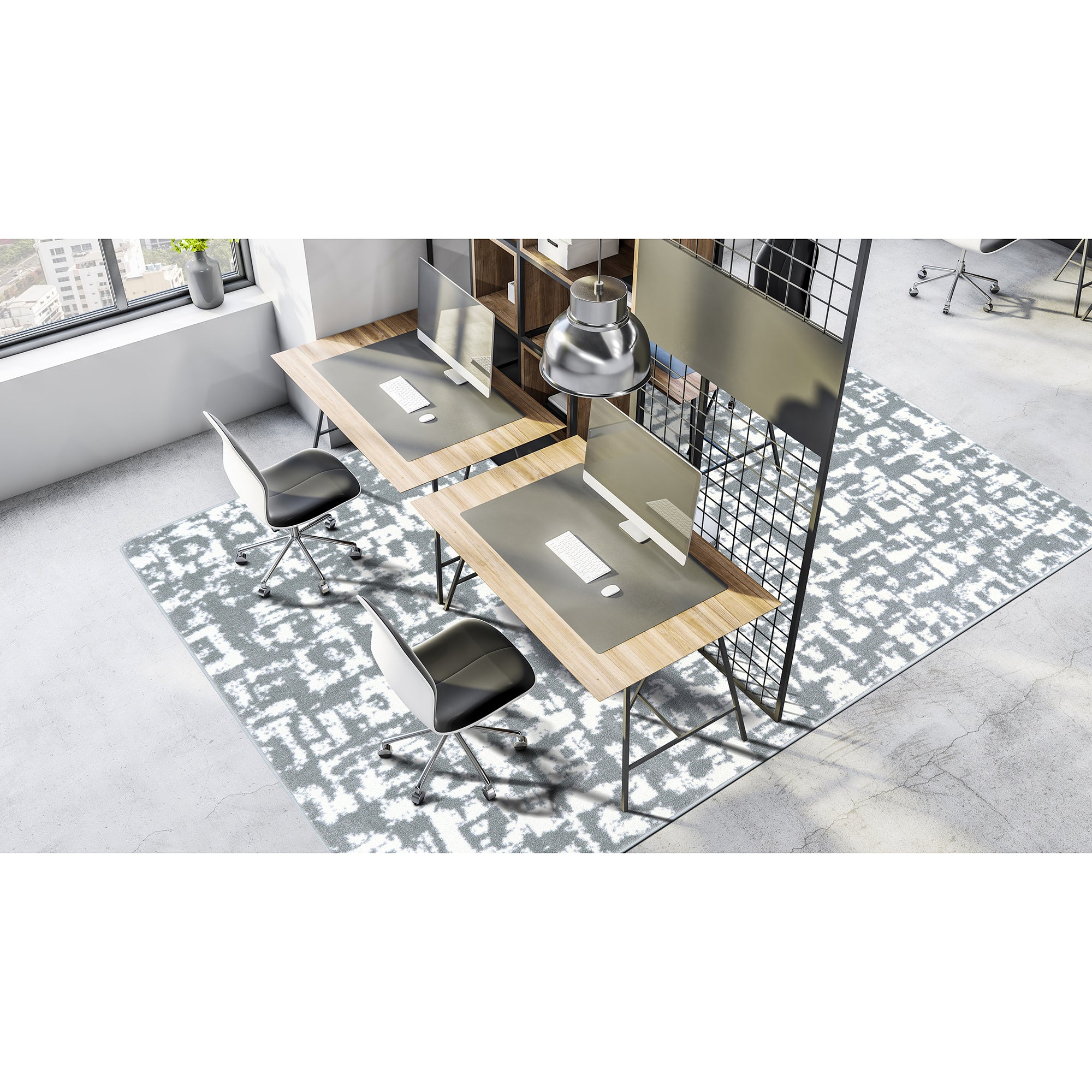 Block Print 10'9" x 13'2" area rug in color Cloudy