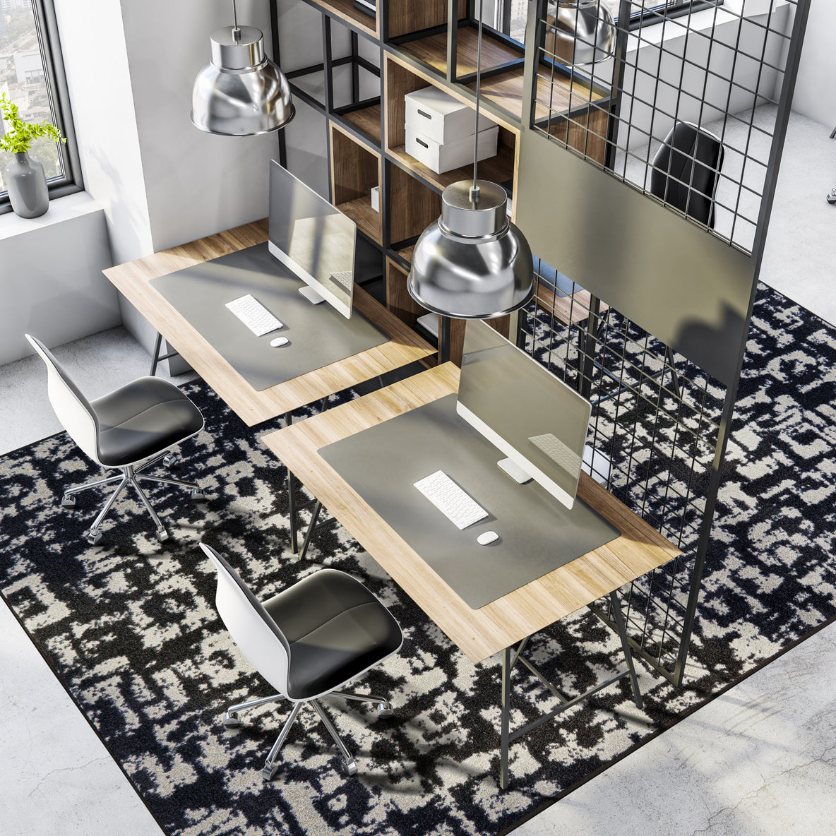 Block Print 7'8" x 10'9" area rug in color Onyx
