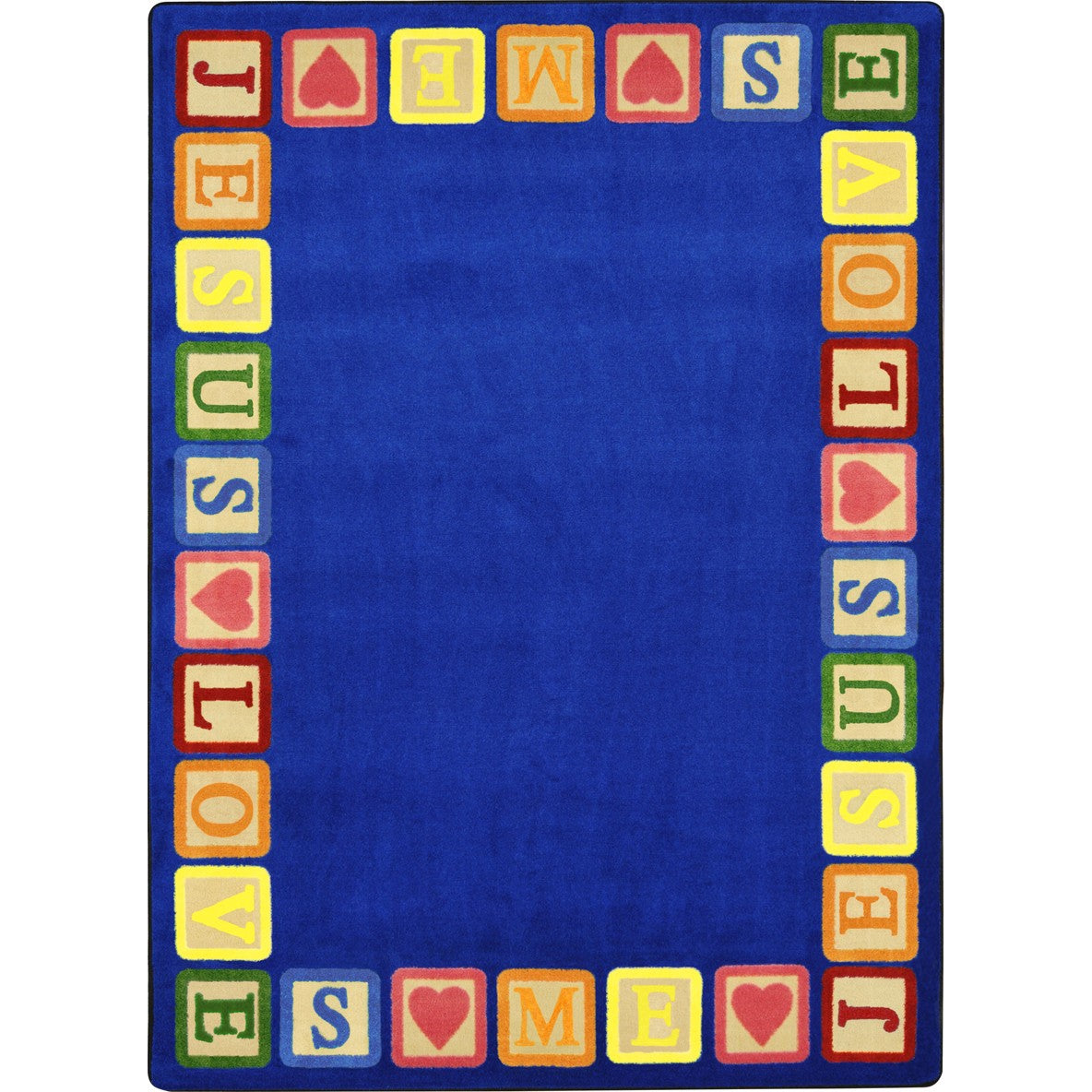 Blocks of Love 7'8" x 10'9" area rug in color Multi