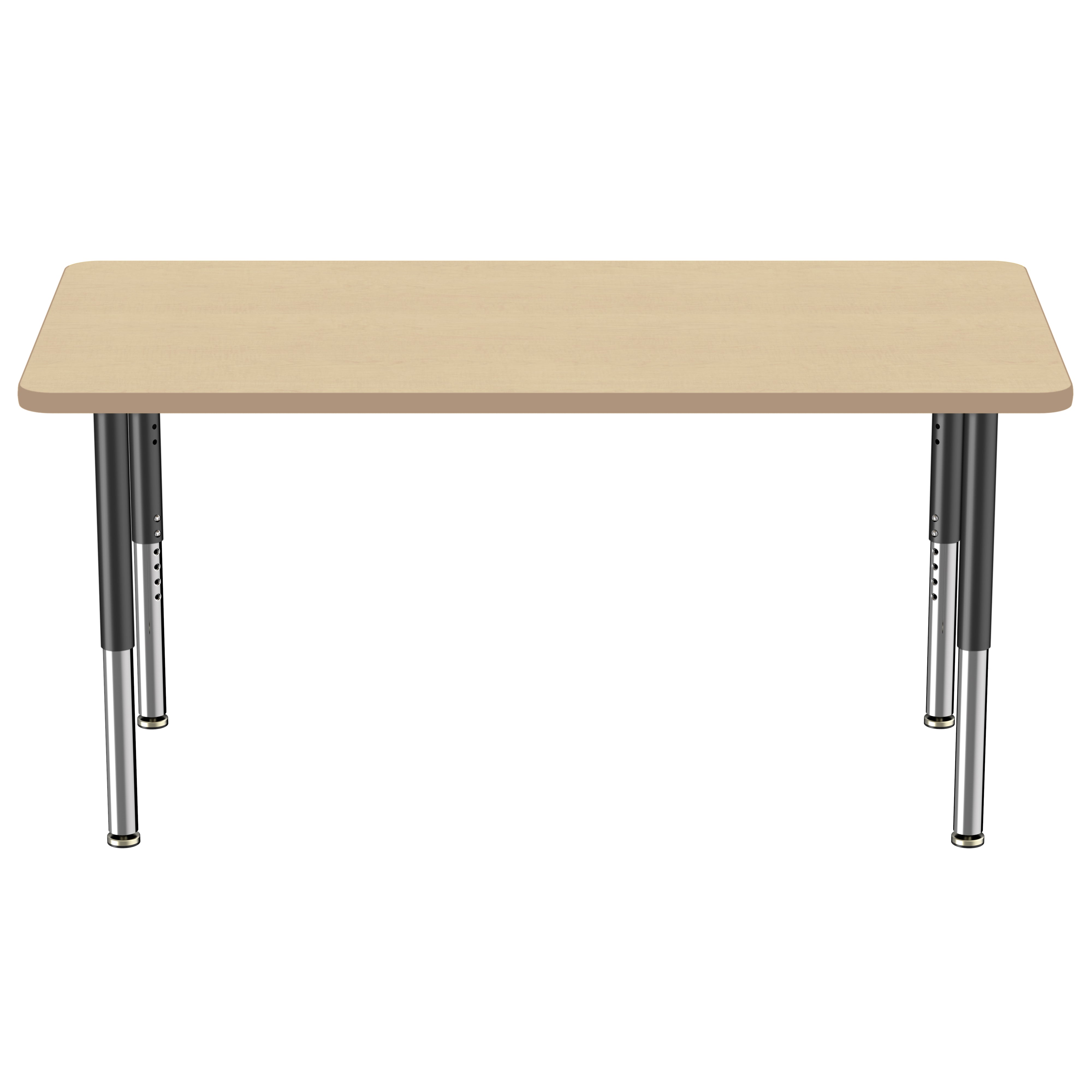 30" x 60" Rectangle Thermofused Activity Table with Adjustable Super Legs - Maple/Maple/Black