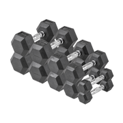 Lifeline 150Lb Hex Rubber Dumbbell Set -  (2) 5Lb, (2) 10Lb, (2) 15Lb, (2) 20Lb,(2) 25Lb Set
