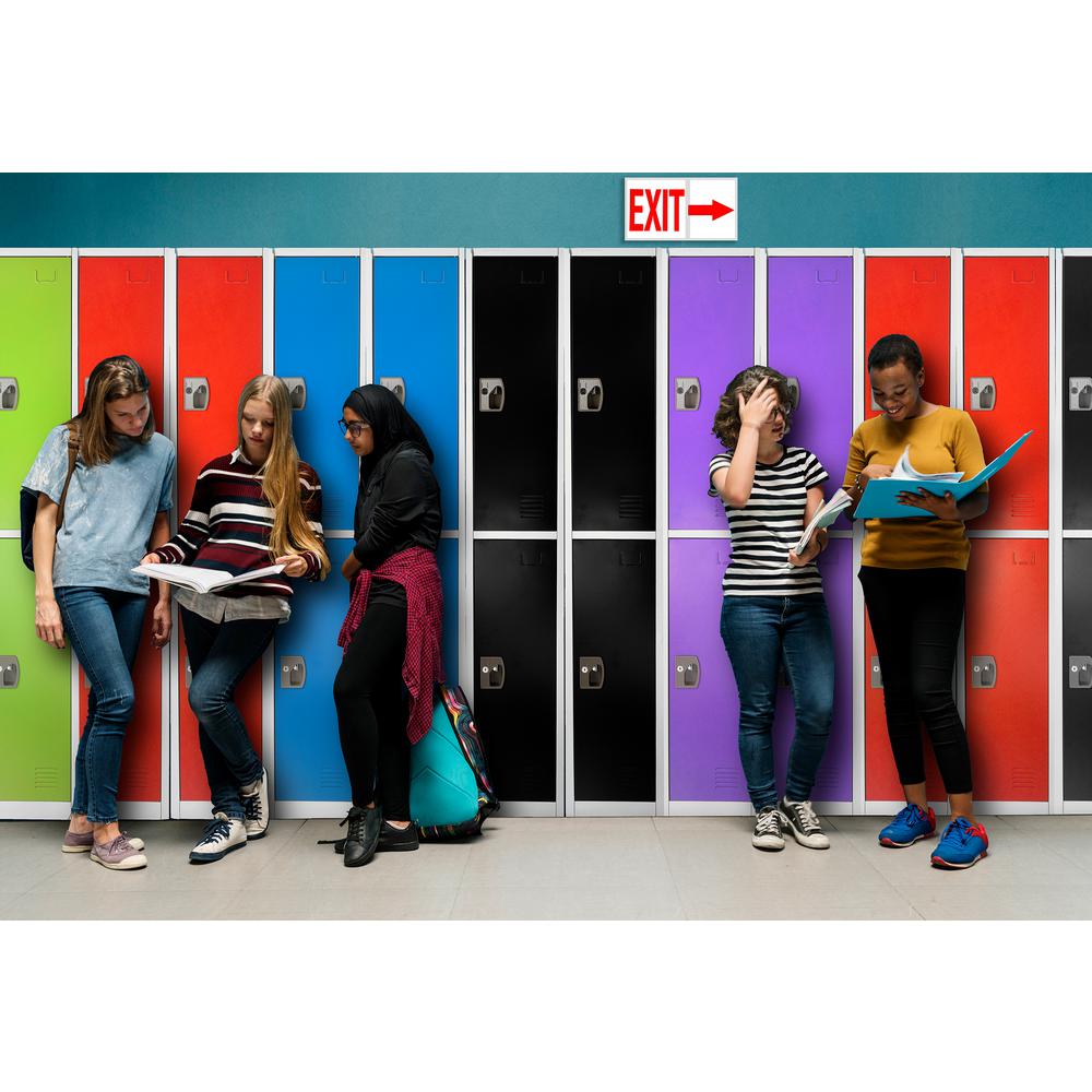 72 in. x 12 in. x 12 in. Double-Compartment Steel Tier Key Lock Storage Locker in Blue (4-Pack)