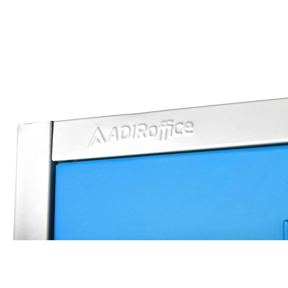 72 in. x 12 in. x 12 in. Double-Compartment Steel Tier Key Lock Storage Locker in Blue (4-Pack)