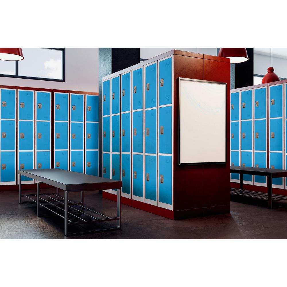 72 in. x 12 in. x 12 in. Triple-Compartment Steel Tier Key Lock Storage Locker in Blue 2 Pack
