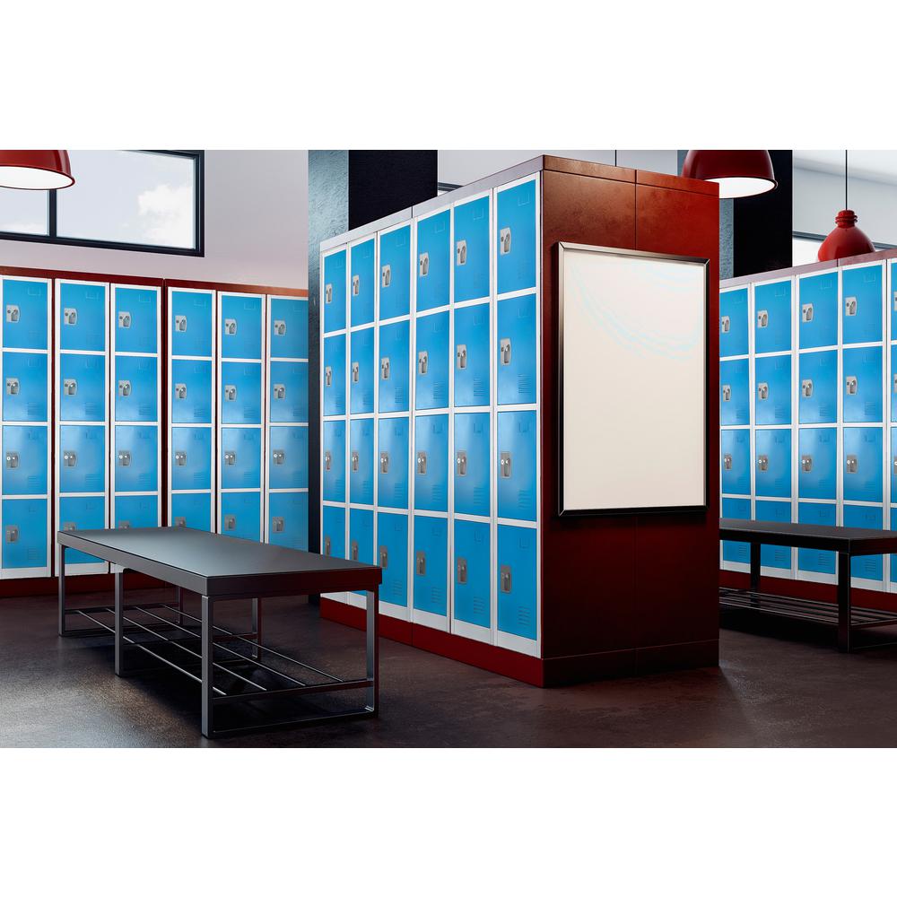 72 in. x 12 in. x 12 in. 4-Compartment Steel Tier Key Lock Storage Locker in Blue 2 Pack