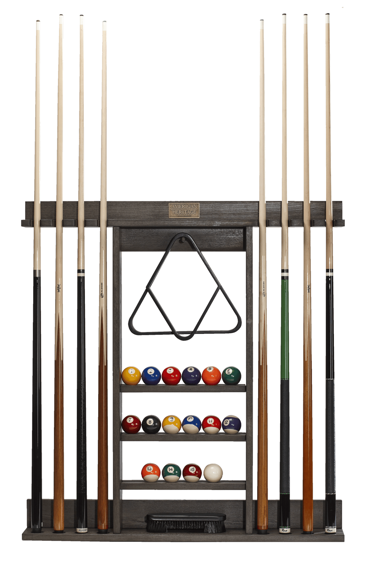American Heritage® Bluegrass Cue Rack, Charcoal (cues and balls not included)