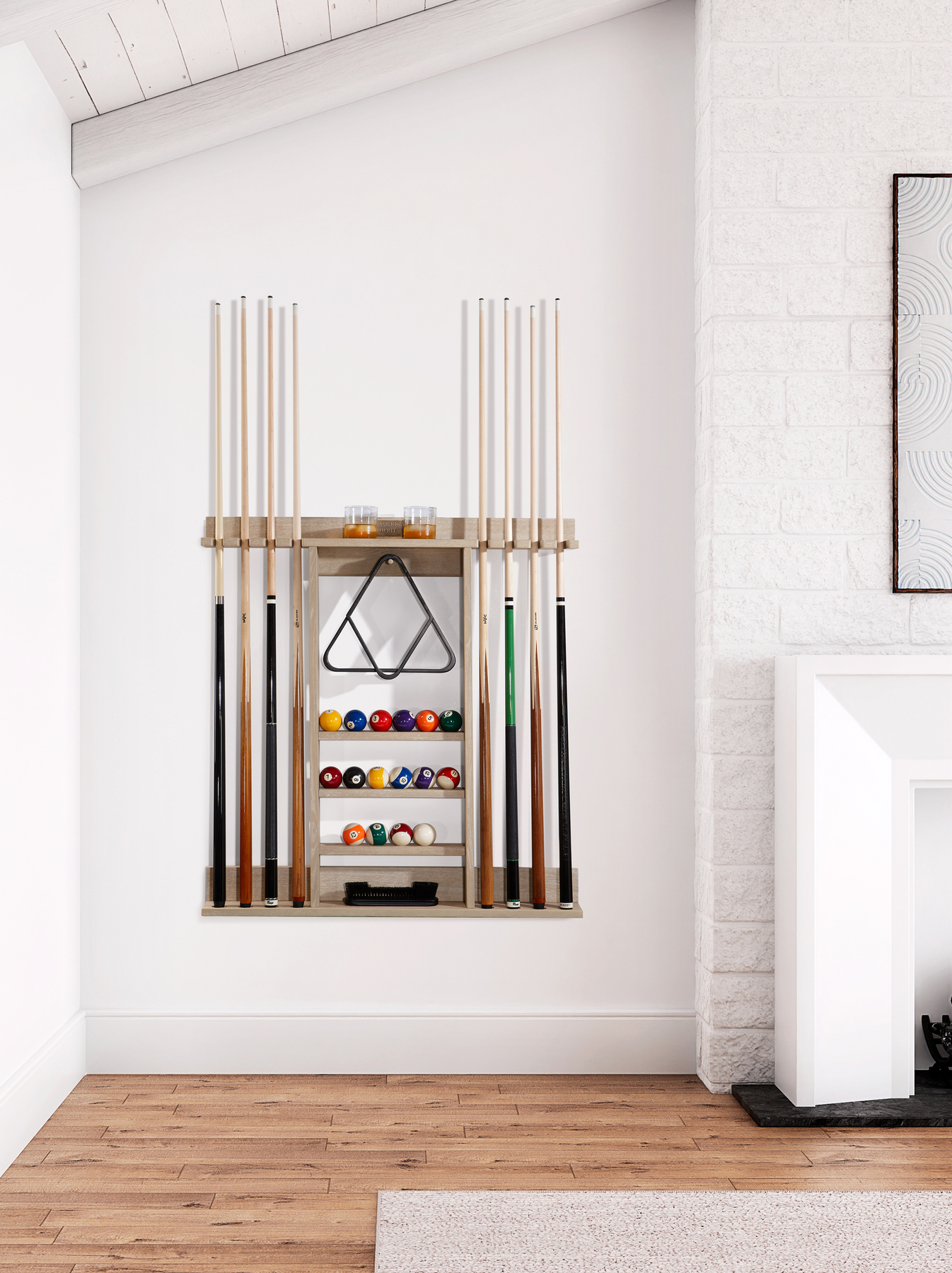 American Heritage® Bluegrass Cue Rack, Natural Ash (cues and balls not included)
