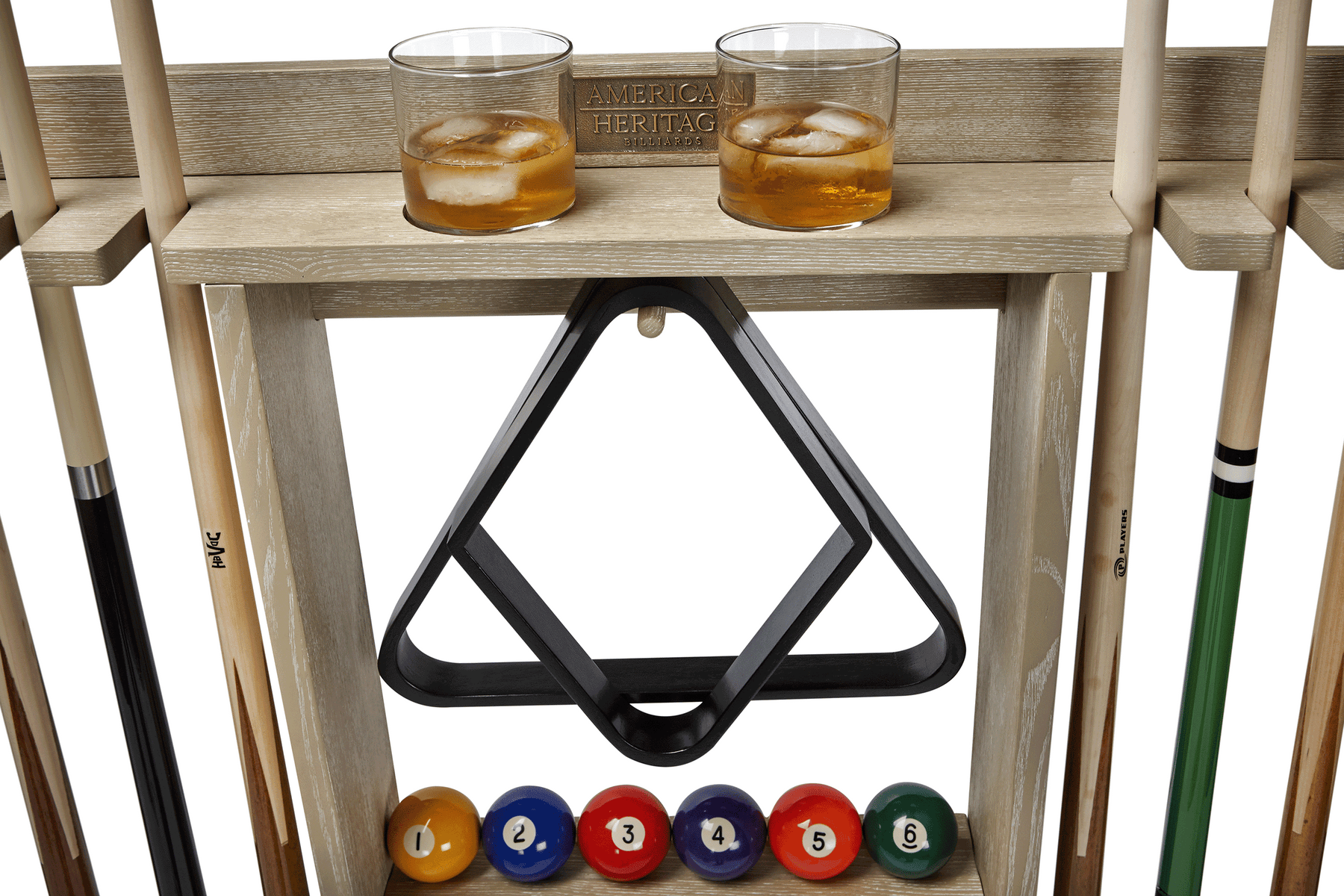 American Heritage® Bluegrass Cue Rack, Natural Ash (cues and balls not included)