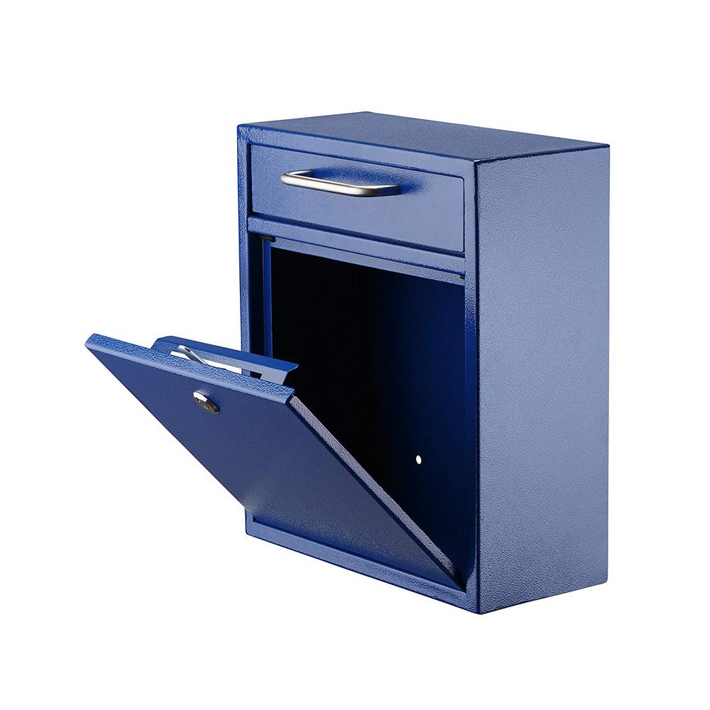 Medium Ultimate Blue Wall Mounted Mail Box with Suggestion Cards