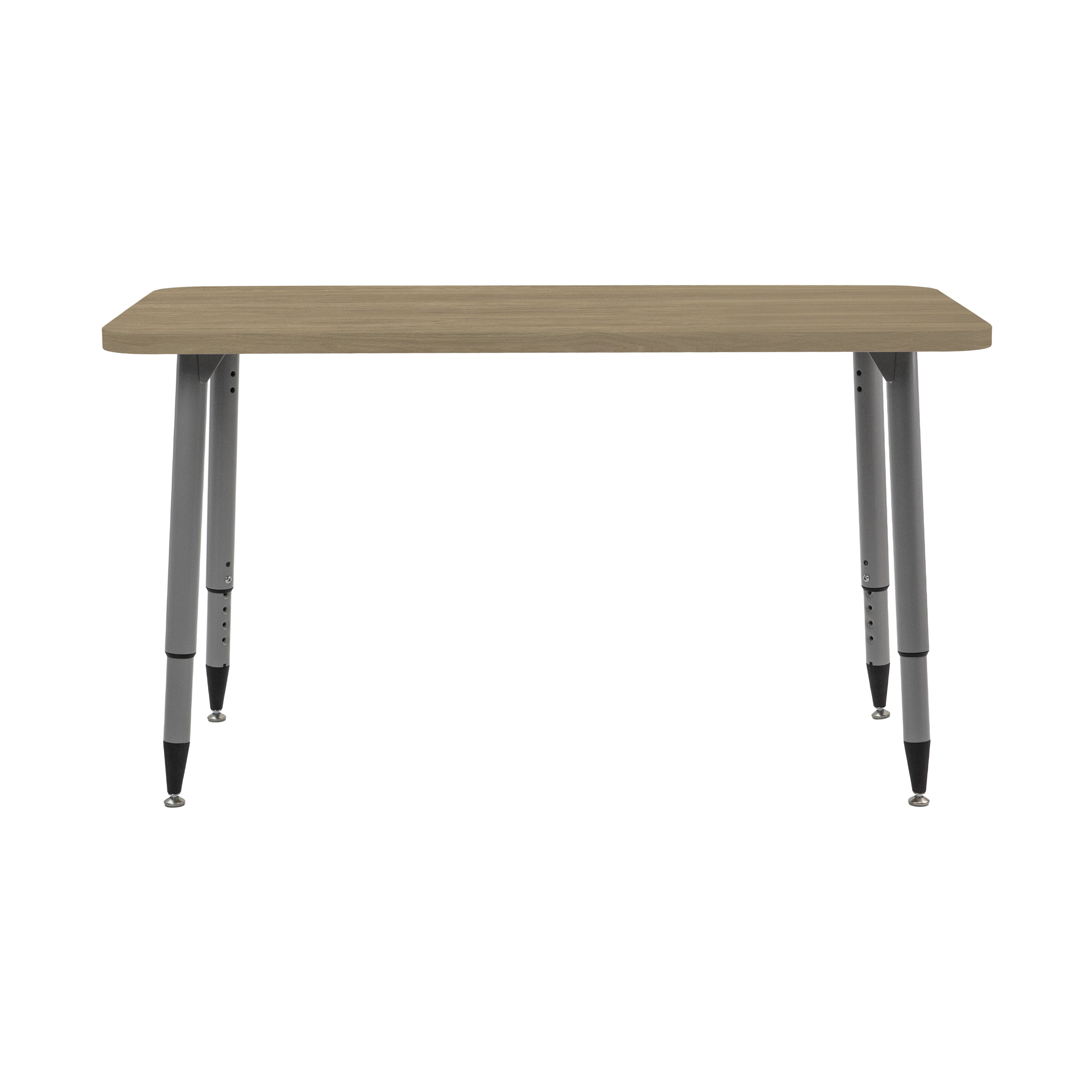 Adapte 24" x 48" Rectangle Woodgrain Activity Table with Adjustable Tapered Legs - Pasadena Oak/Silver