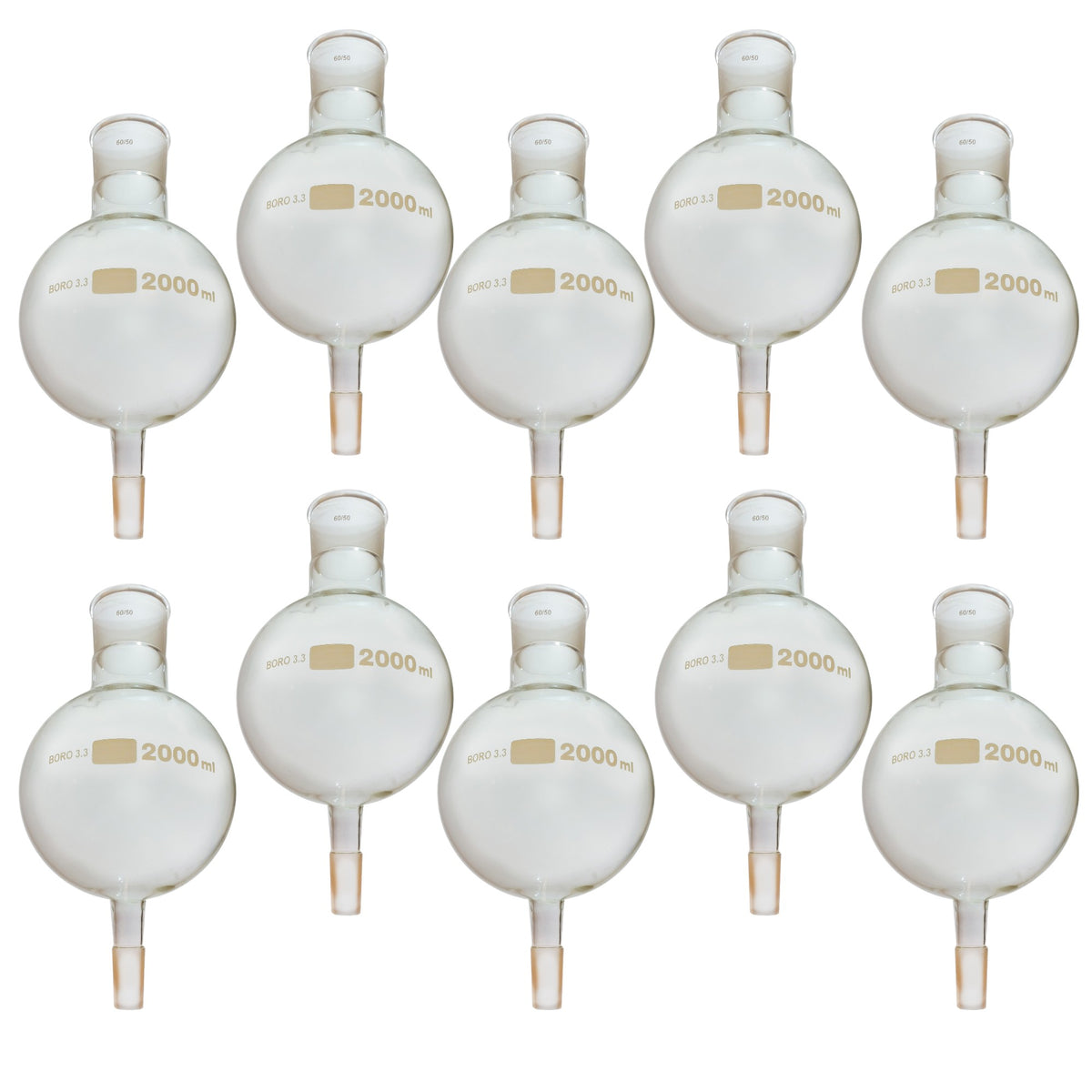 Flask, Biomass 2000ml, 60/50 Ground Glass Joint, Case of 10