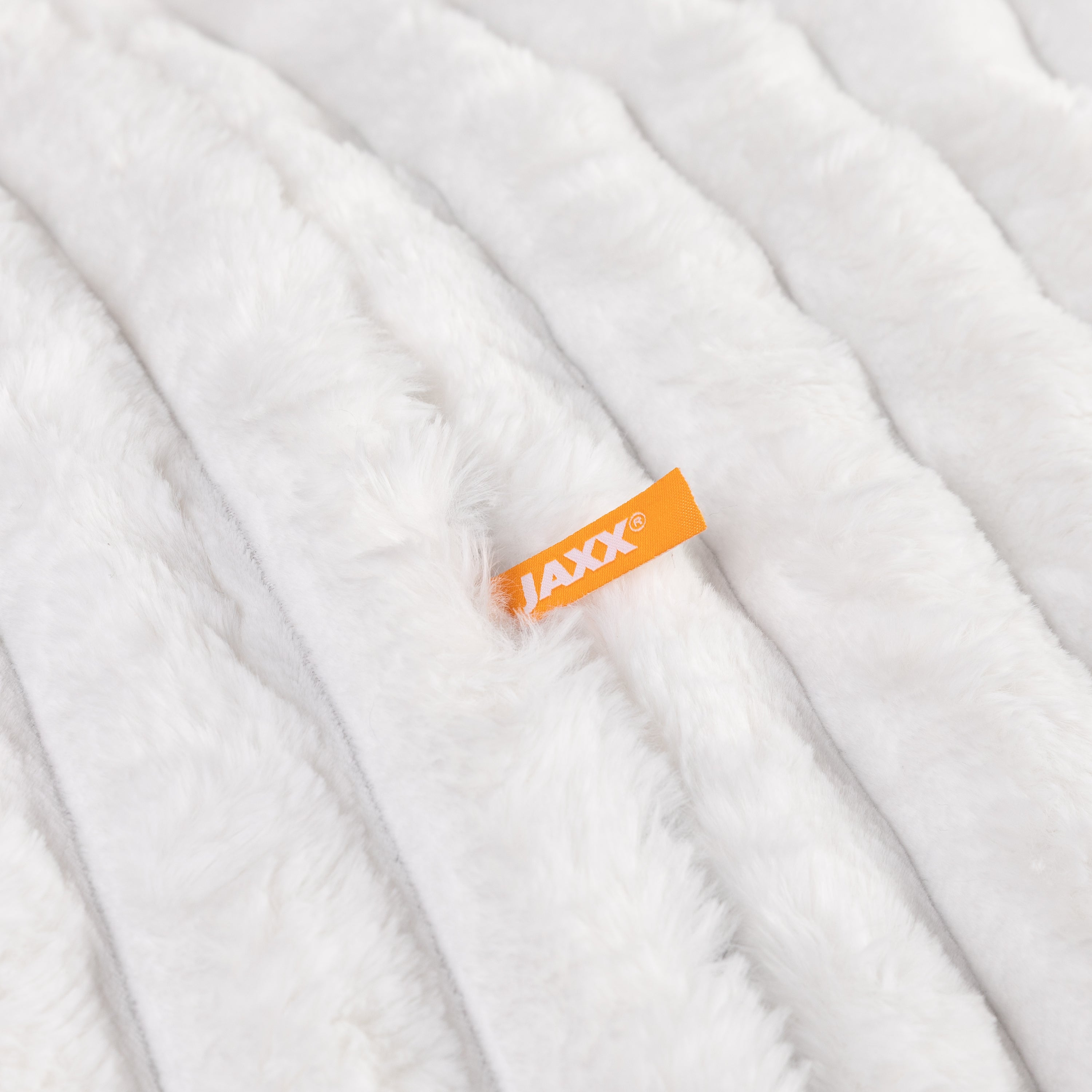 Jaxx Saxx 4ft - Large Round Bean Bag for Adults - Made in the USA - Luxuriously Soft Plush Faux Fur, Ivory