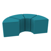Pro Series Upholstered Wedge Ottoman 18" Height, 4-Piece - Teal