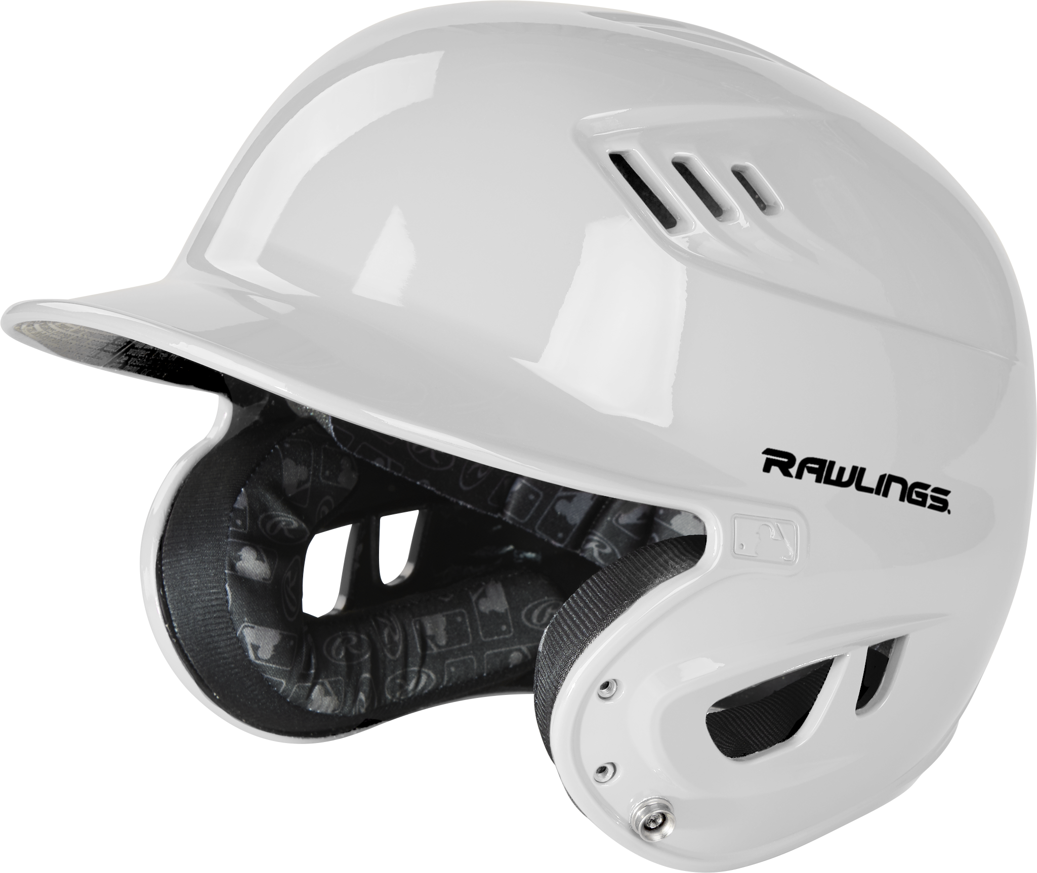 Rawlings R16 Gloss Senior 1-Tone Baseball Helmet - White