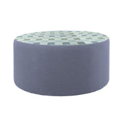 Outdoor 36" Round Ottoman with Sunbrella, 18" H - Dream Mist/Canvas Haze
