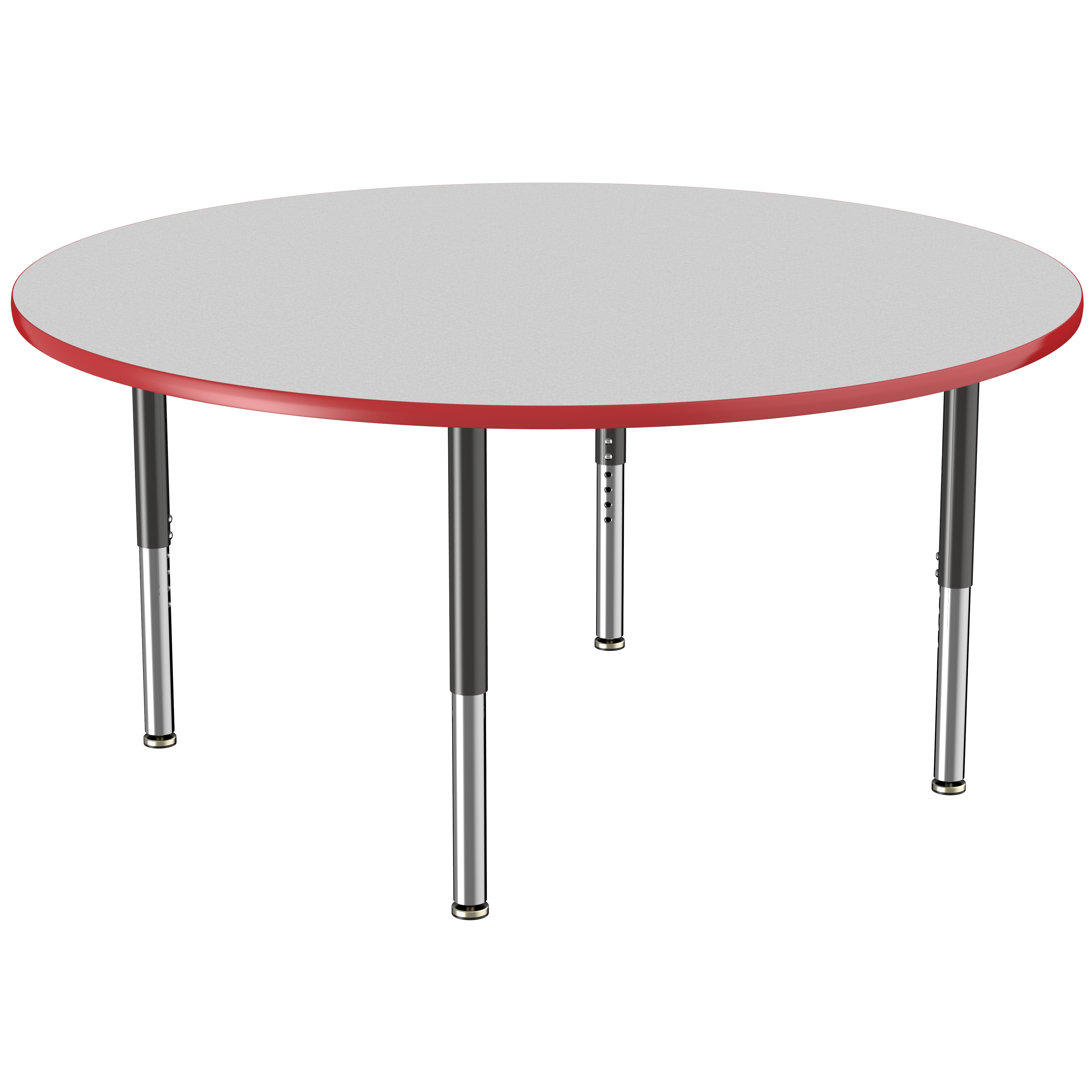 60" Round T-Molding Activity Table with Adjustable Super Legs - Gray/Red/Black