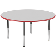 60" Round T-Molding Activity Table with Adjustable Super Legs - Gray/Red/Black