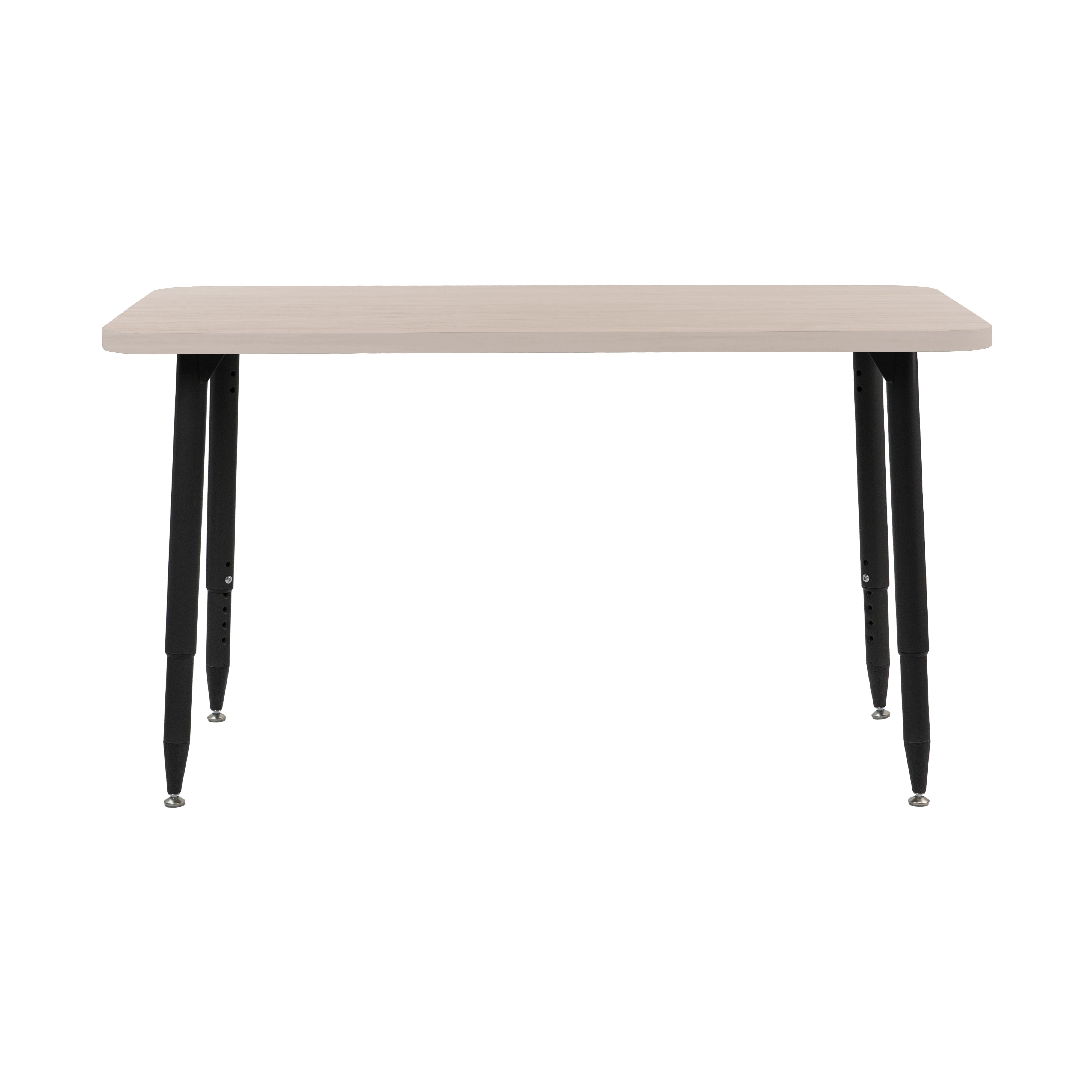 Adapte 24" x 48" Rectangle Woodgrain Activity Table with Adjustable Tapered Legs - Asian Sand/Black