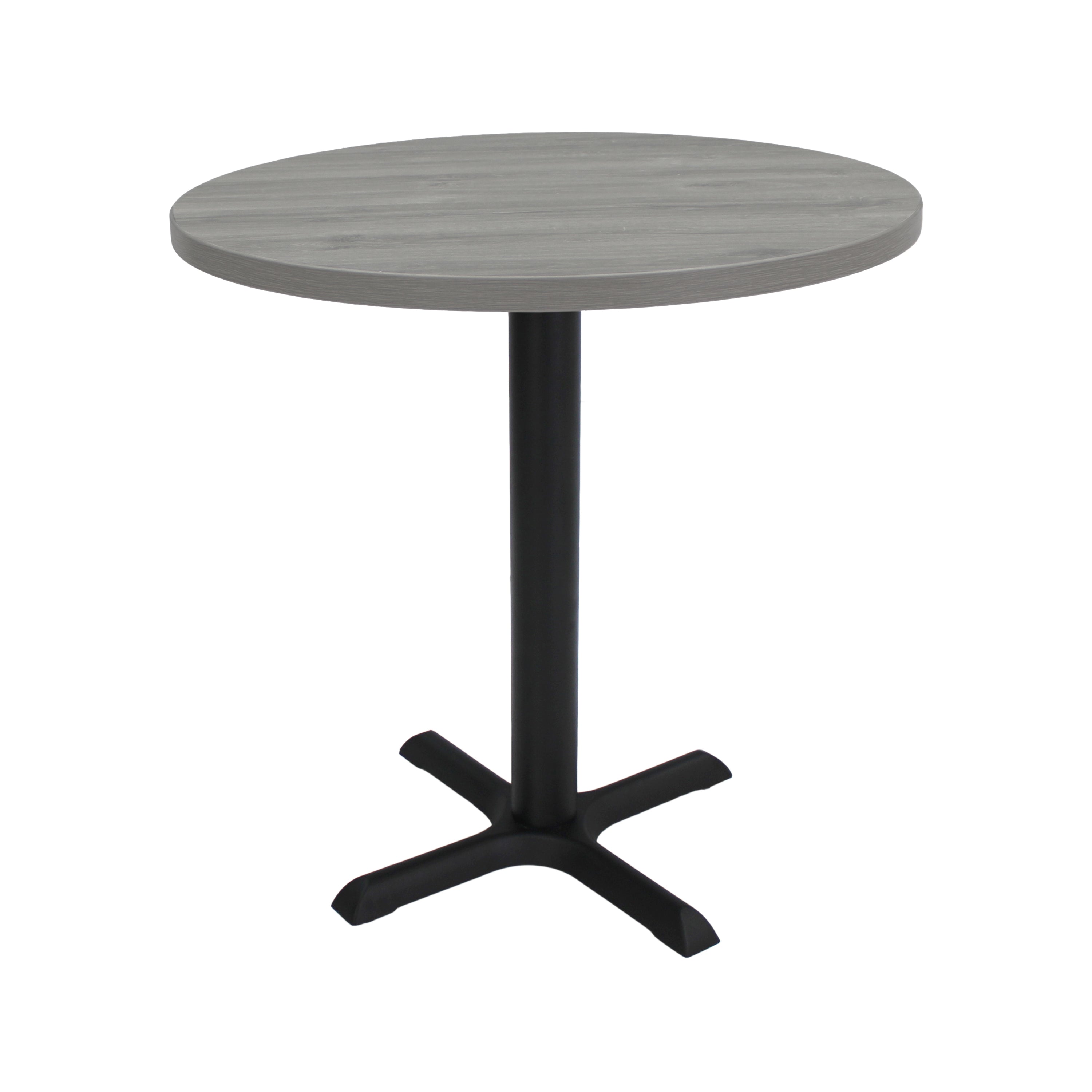 30" Round Cafe Bistro Table - Light Gray Wood/Black