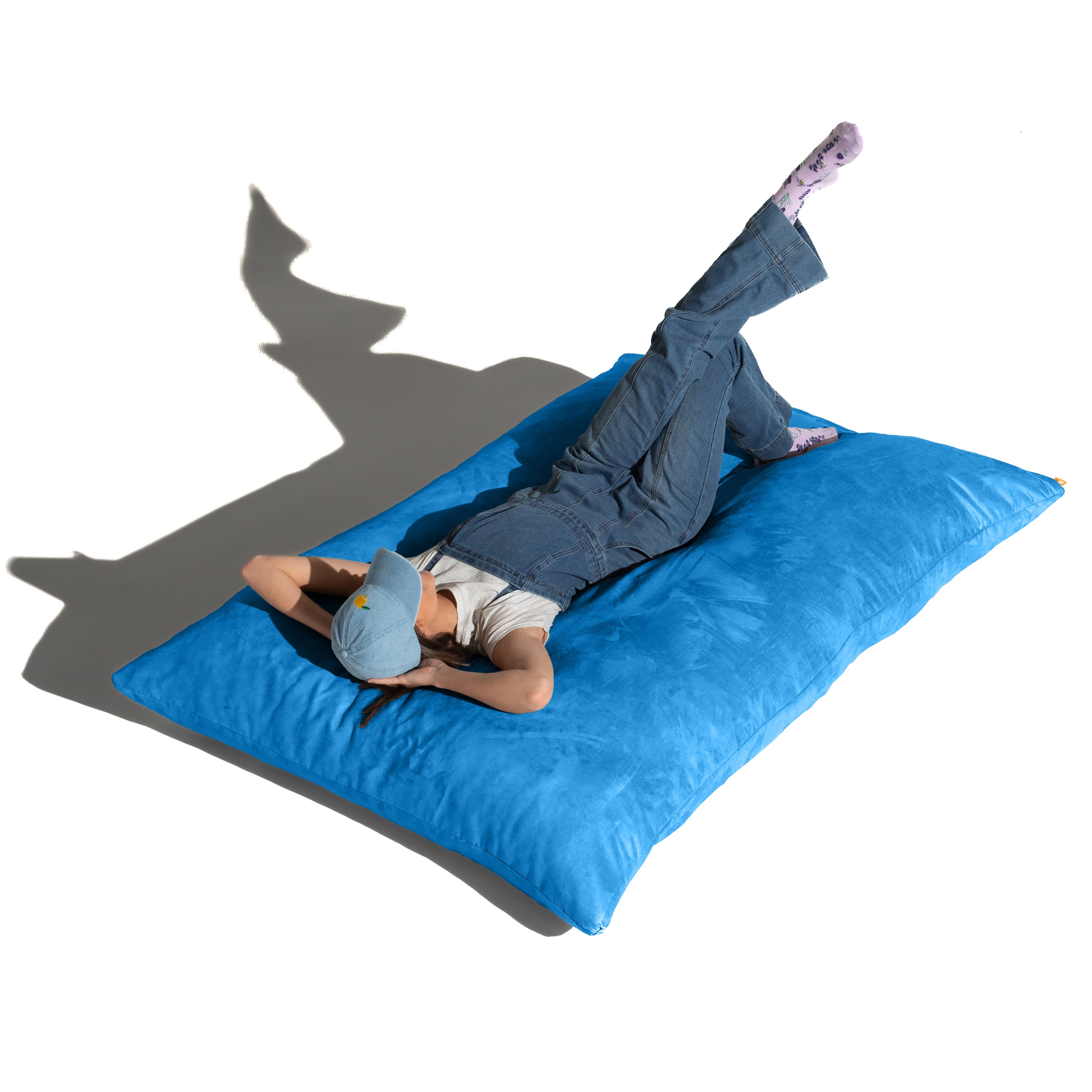 Jaxx Pillow Saxx 5.5-Foot - Huge Bean Bag Floor Pillow and Lounger, Blueberry