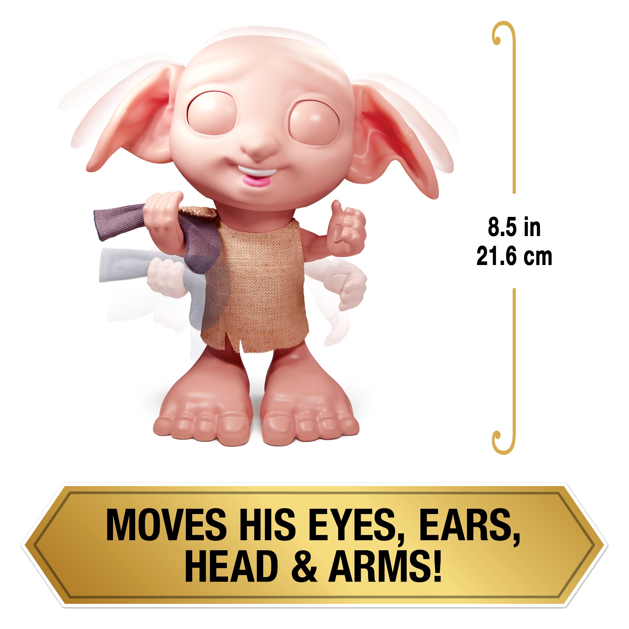 Wizarding World Harry Potter, Interactive Magical Dobby Elf Doll with Sock, over 30 Sounds & Phrases, 8.5-inch, Kids Toys for Ages 6 and up