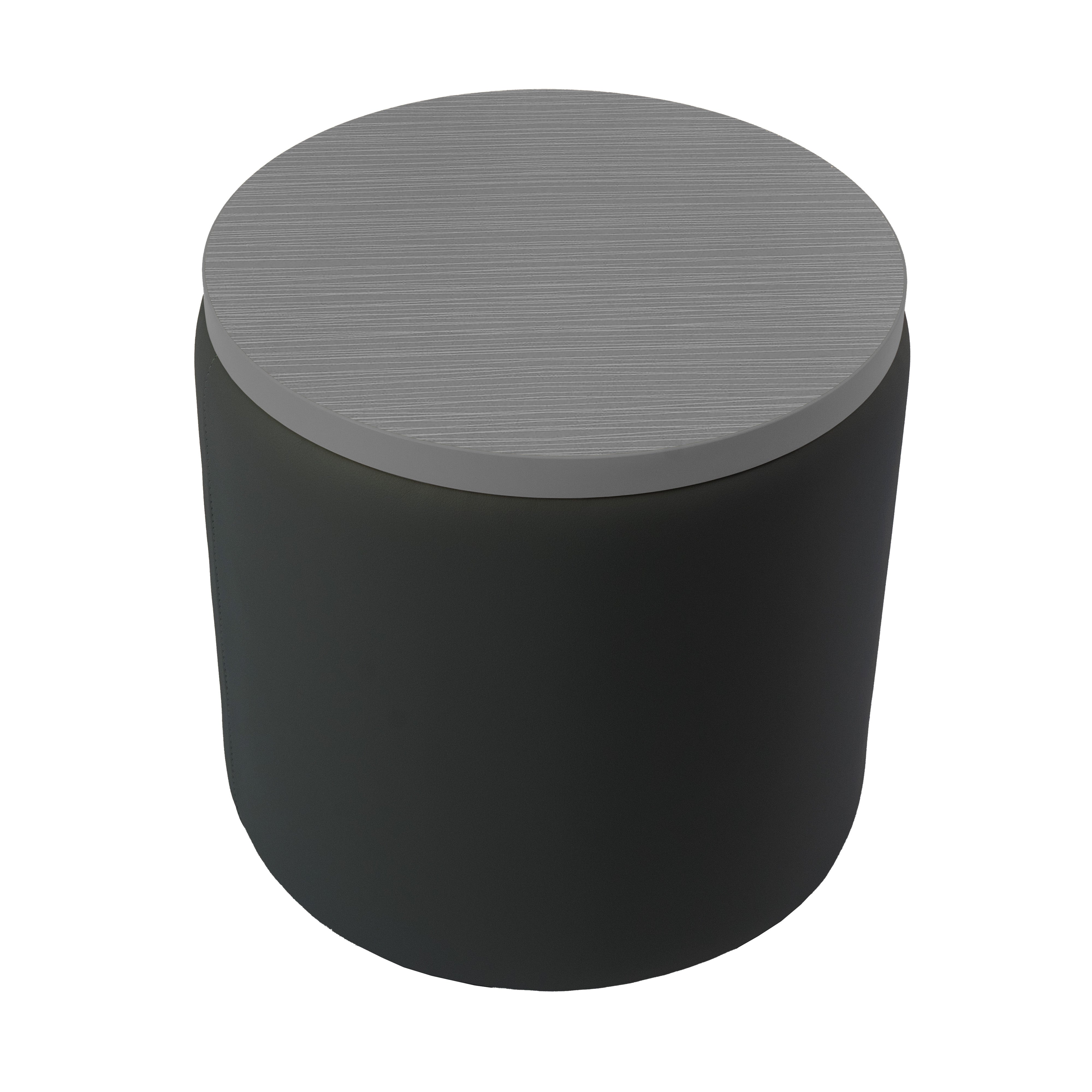 Pro Series Upholstered 18" Round Ottoman Table 18" Height - Black/Cosmic Strandz
