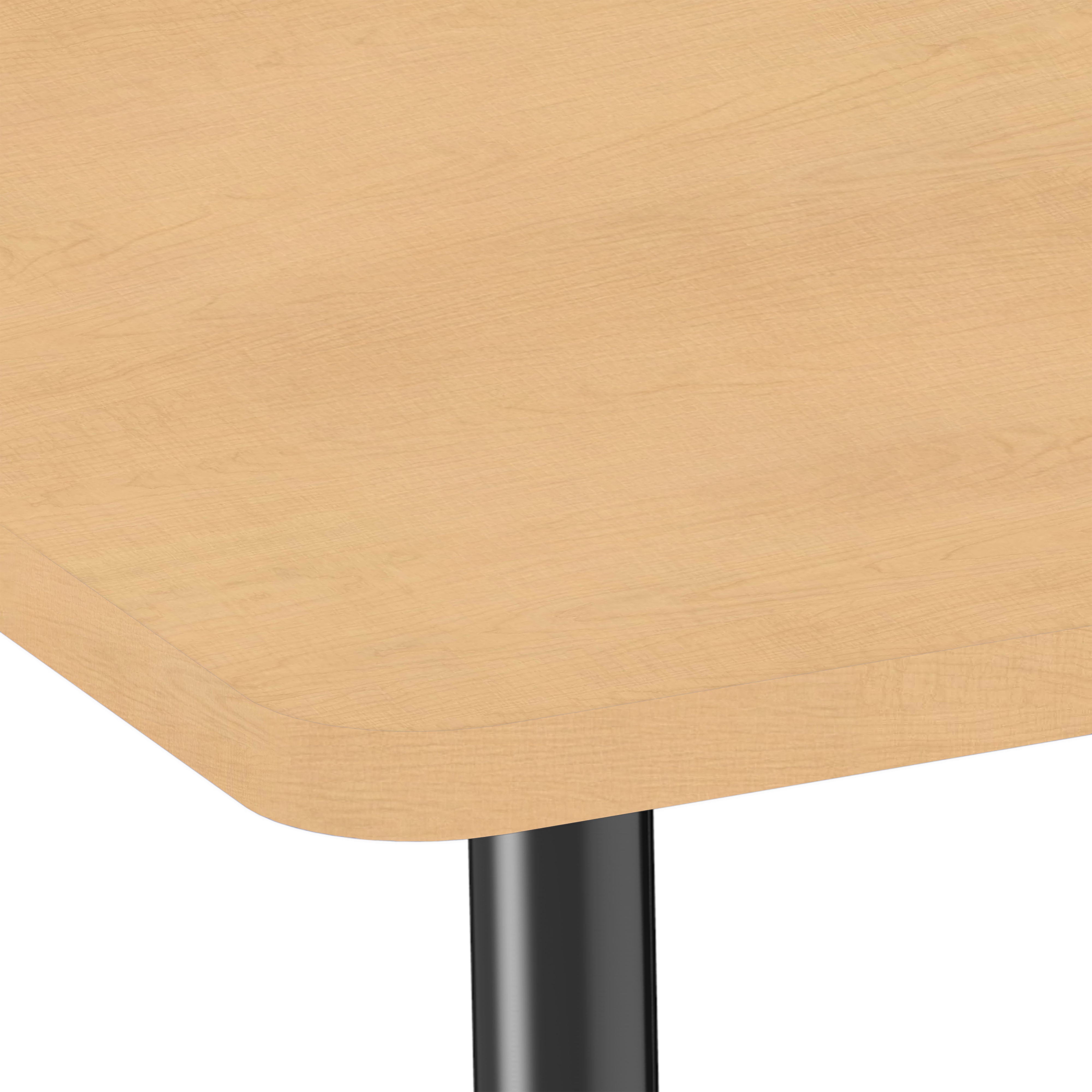 Adapte 30" x 72" Rectangle Woodgrain Activity Table with Adjustable Tapered Legs - Maple Grain/Black