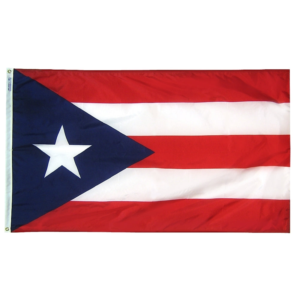 Puerto Rico Flag 2x3 ft. Nylon SolarGuard Nyl-Glo 100% Made in USA.