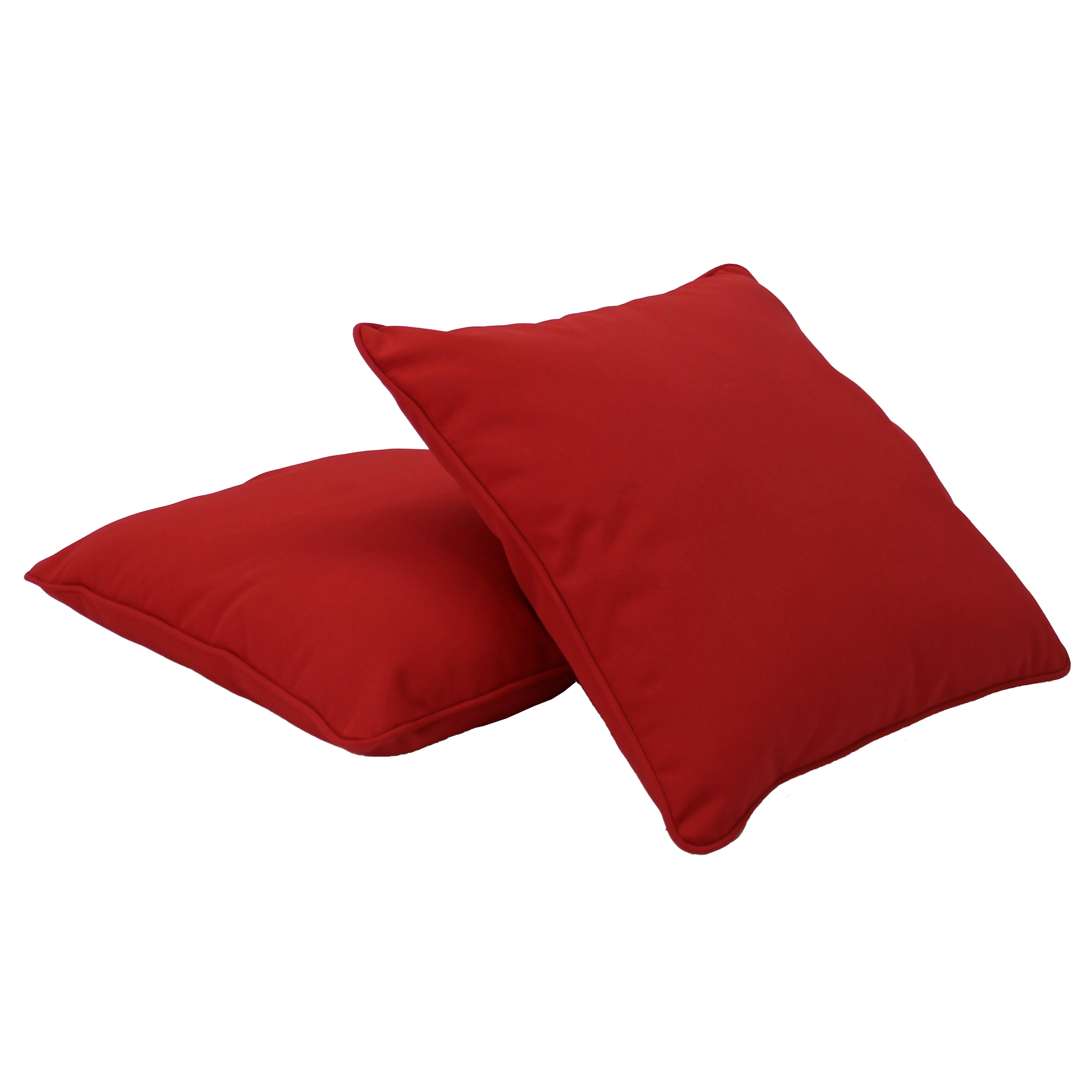 Presidio 24" x 24" Square Indoor/Outdoor Pillow with Piping, 2-Piece - Red