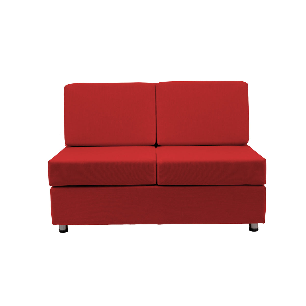 Outdoor Armless Sofa with Sunbrella - Canvas Jockey Red