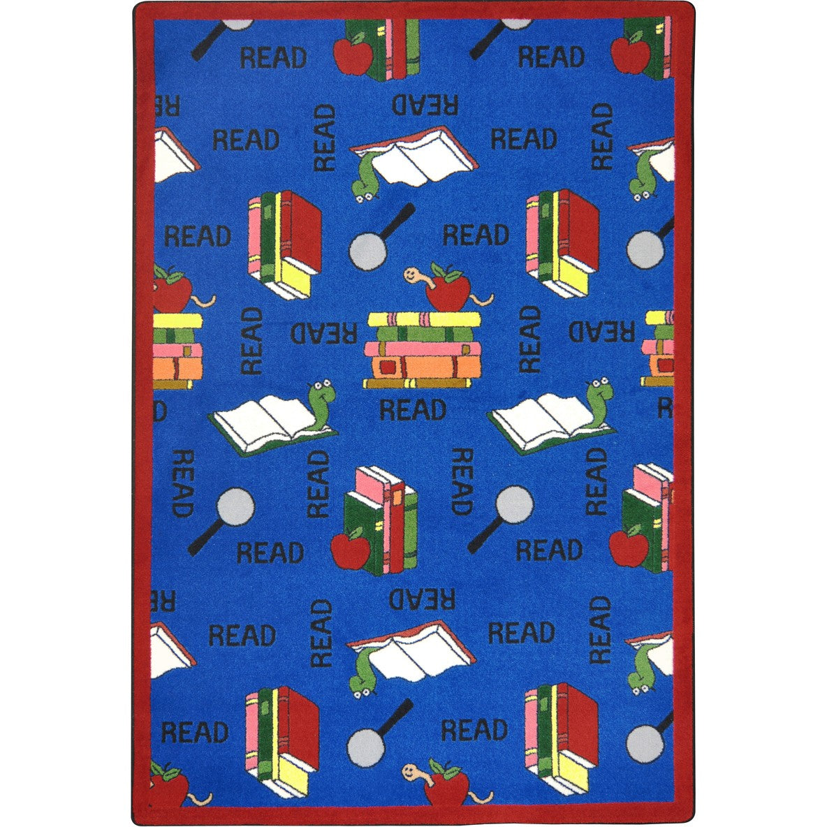 Bookworm 10'9" x 13'2" area rug in color Blue