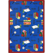 Bookworm 10'9" x 13'2" area rug in color Blue