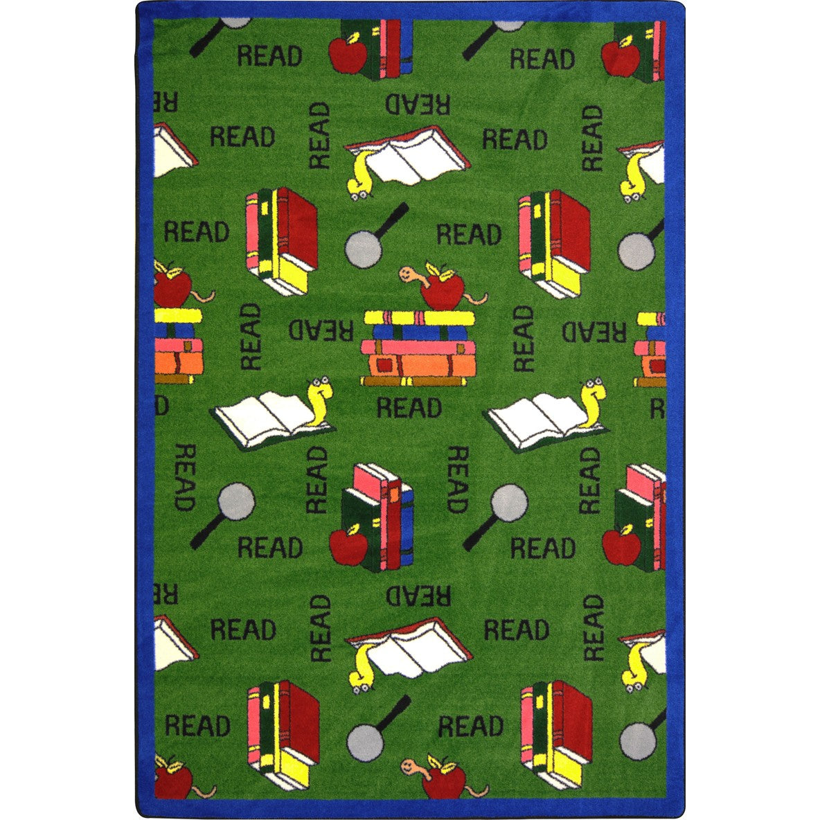 Bookworm 7'8" x 10'9" area rug in color Green