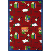 Bookworm 7'8" x 10'9" area rug in color Red