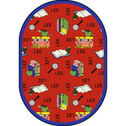 Bookworm (Spanish) 10'9" x 13'2" Oval area rug in color Red
