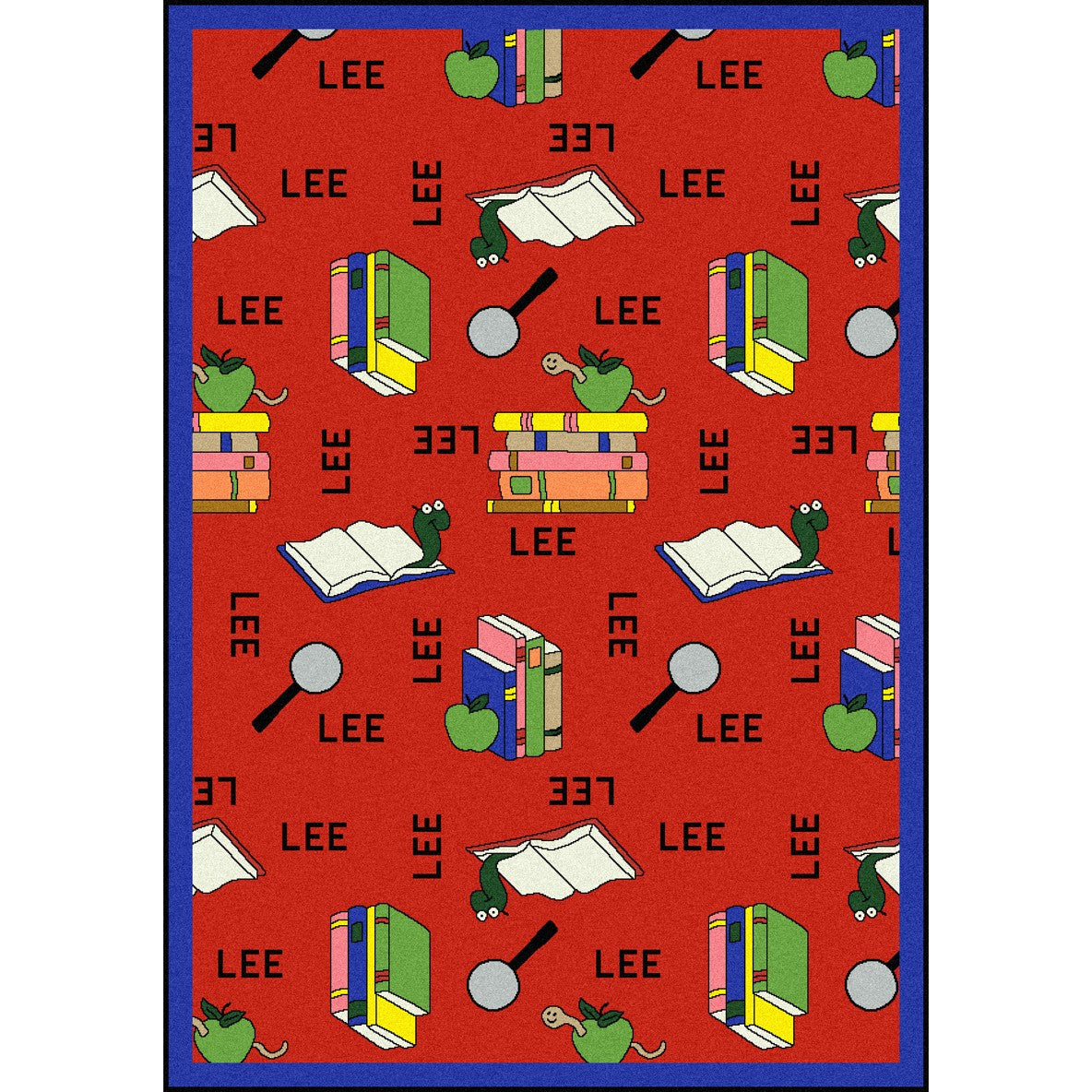 Bookworm (Spanish) 3'10" x 5'4" area rug in color Red