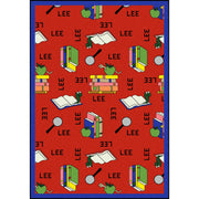 Bookworm (Spanish) 3'10" x 5'4" area rug in color Red