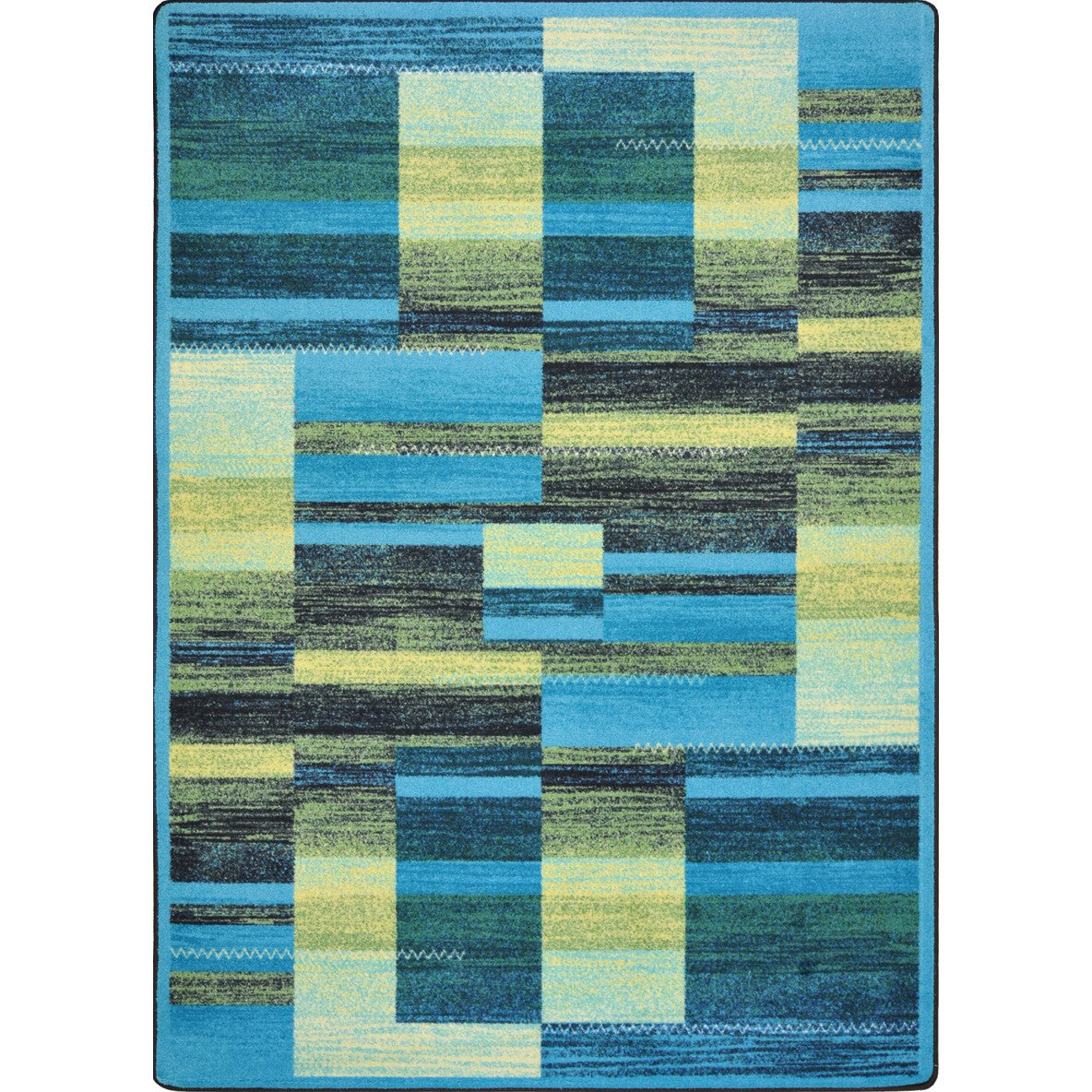 Boomblox 5'4" x 7'8" area rug in color Teal