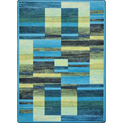 Boomblox 7'8" x 10'9" area rug in color Teal
