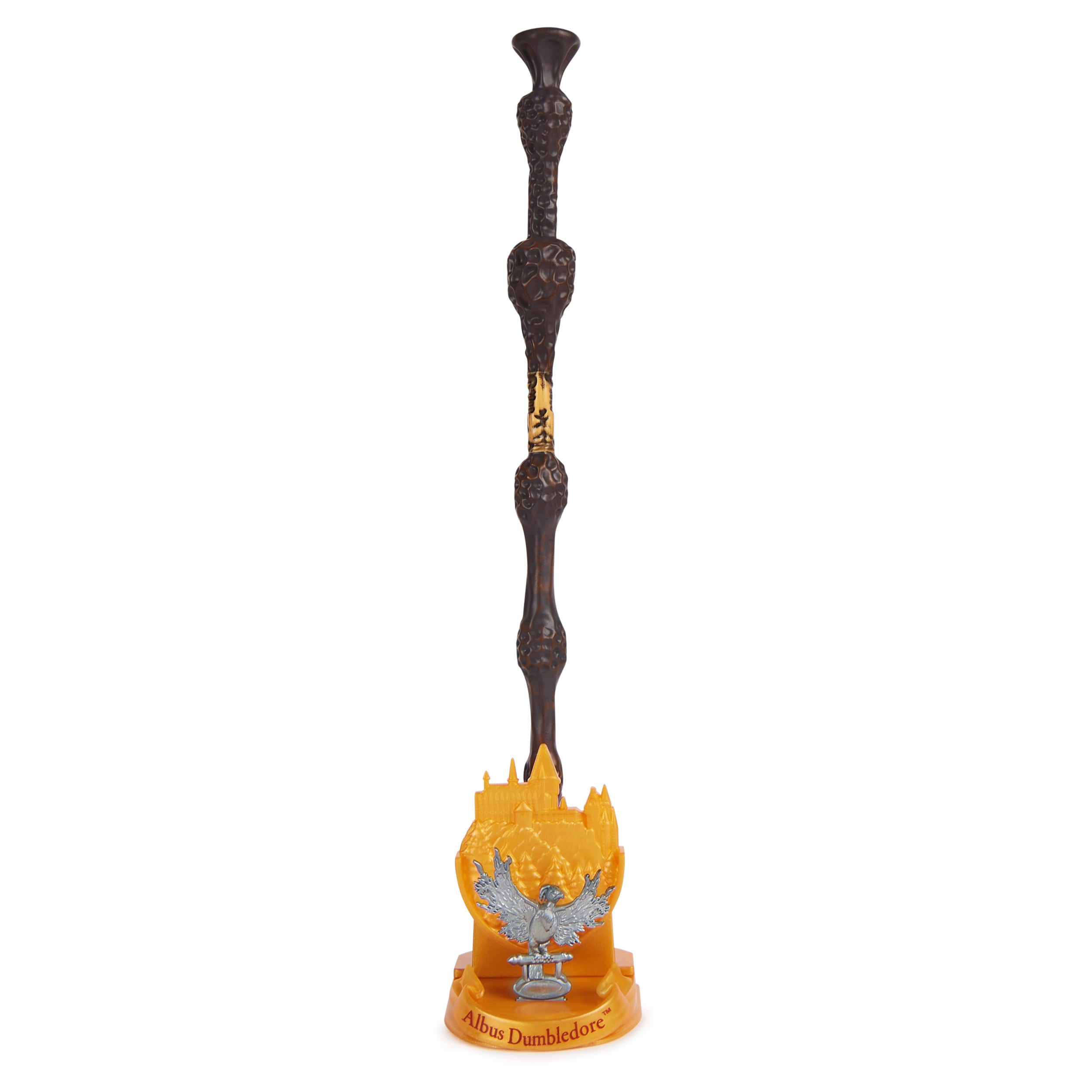 Wizarding World Harry Potter, 12-inch Magical Collector Albus Dumbledore Wand with Stand & Die-cast Icon, Magical Creatures, Accessory for Halloween Costumes