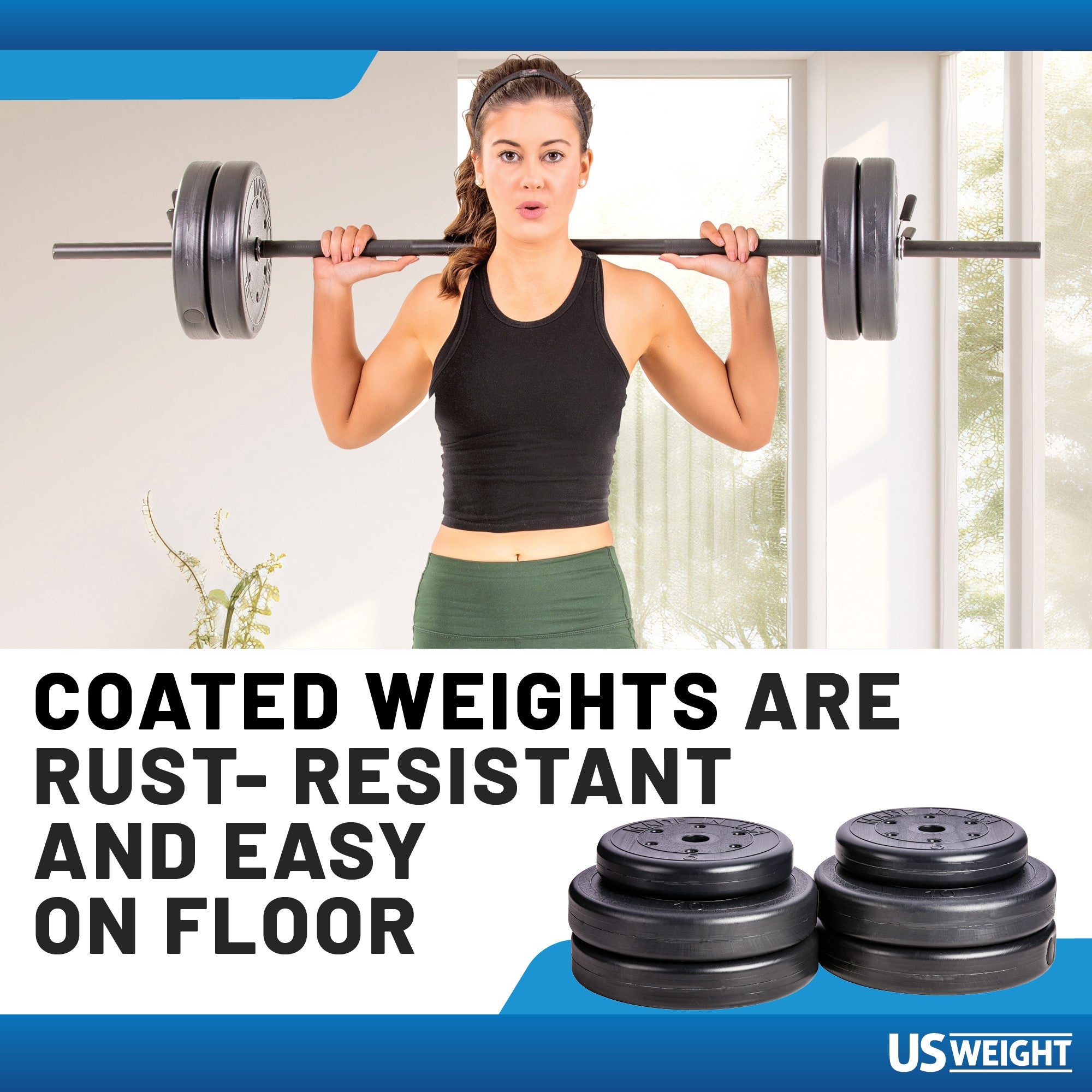 Usw 55Lb Aerobic Weight Set With Bar