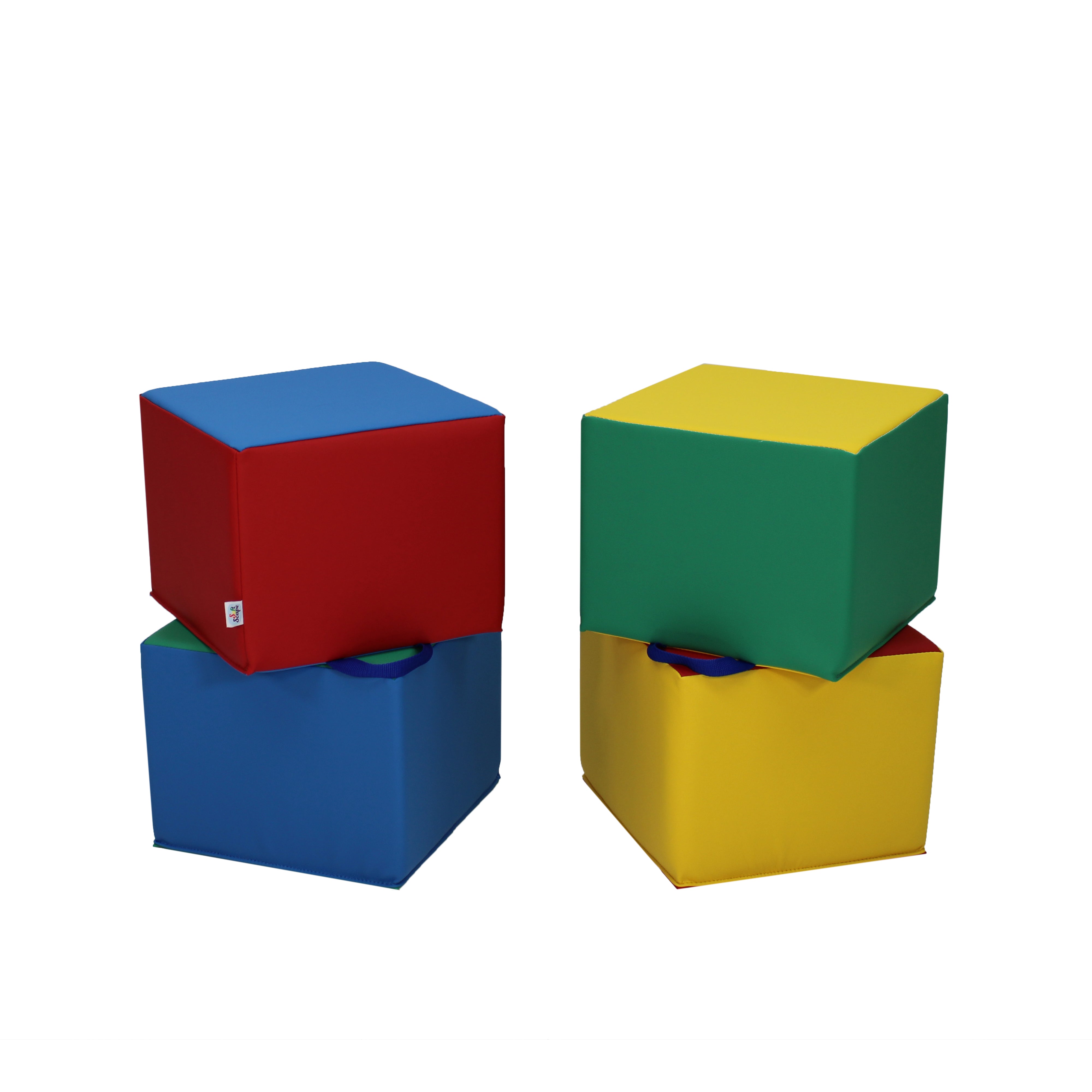 SoftScape Carry Me Cube Cushions, 4-Piece - Multicolor
