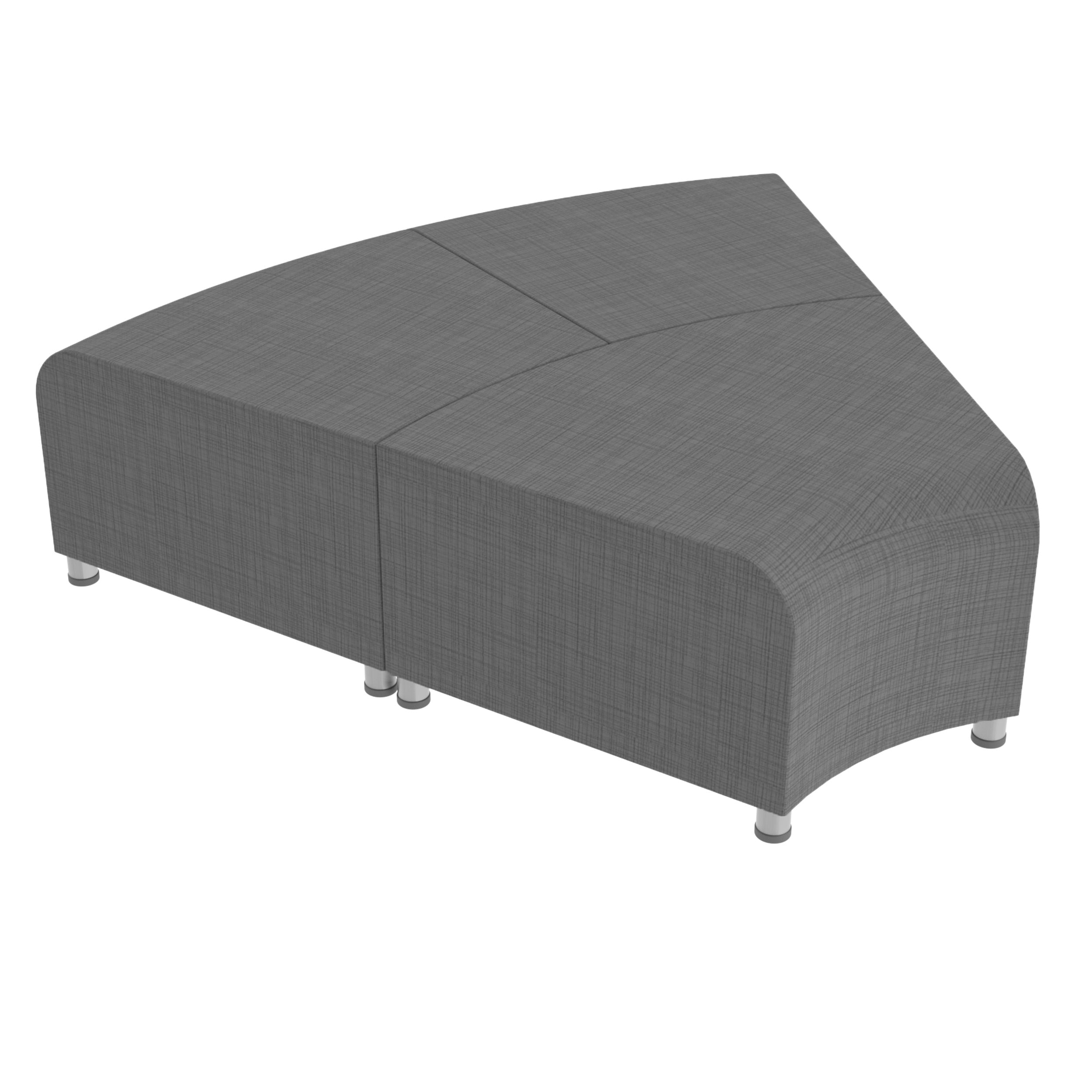 Pro Series Connect Edged Ripplet Backless Seating, 3-Piece Set - Slate Gray Crosshatch