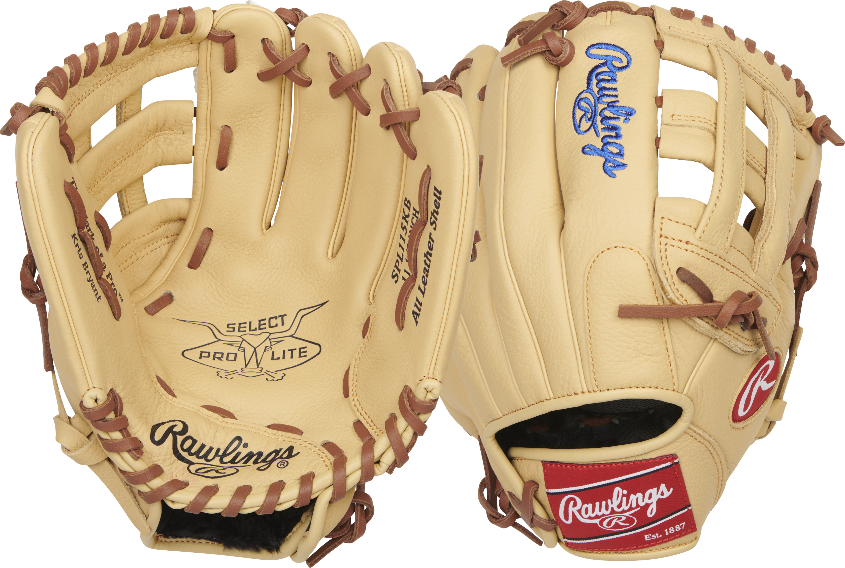 Rawlings Select Pro Lite Series Kris Bryant Youth 12-Inch Baseball Glove  - Left Hand Thrower - Camel