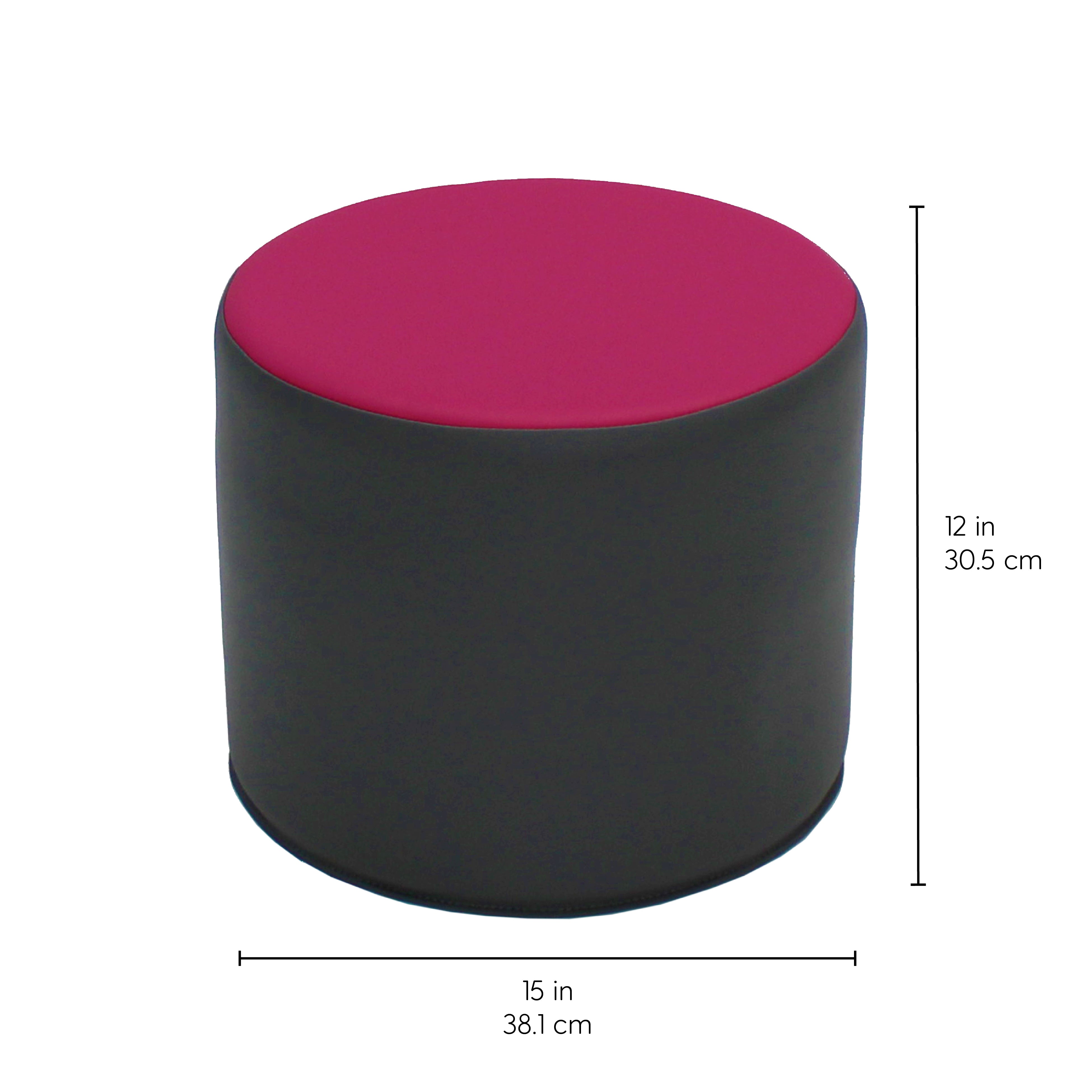 SoftScape 15" Round Accent Ottomans, 4-Piece - Dark Gray