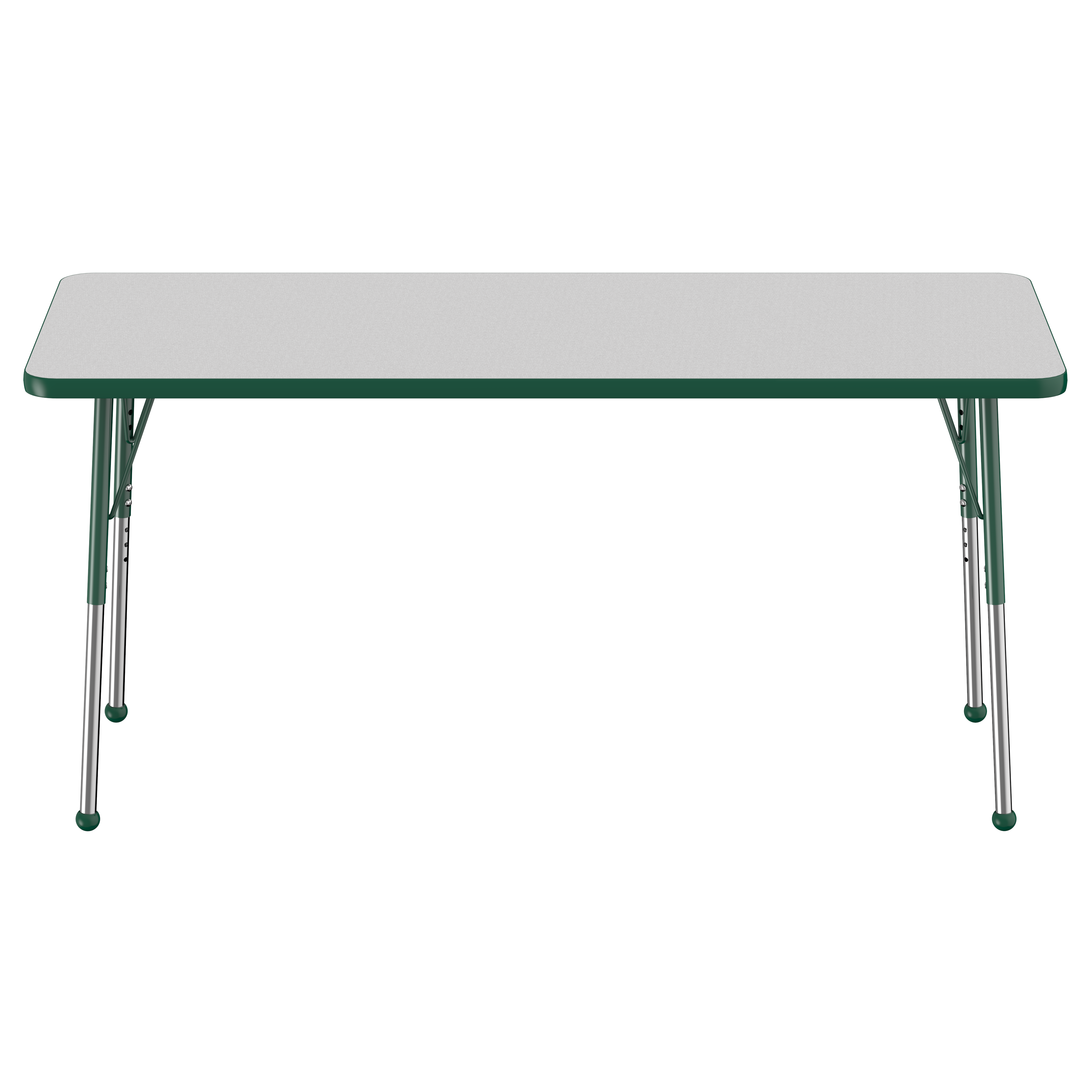 24" x 60" Rectangle T-Molding Activity Table with Adjustable Standard Ball Glide Legs - Gray/Green