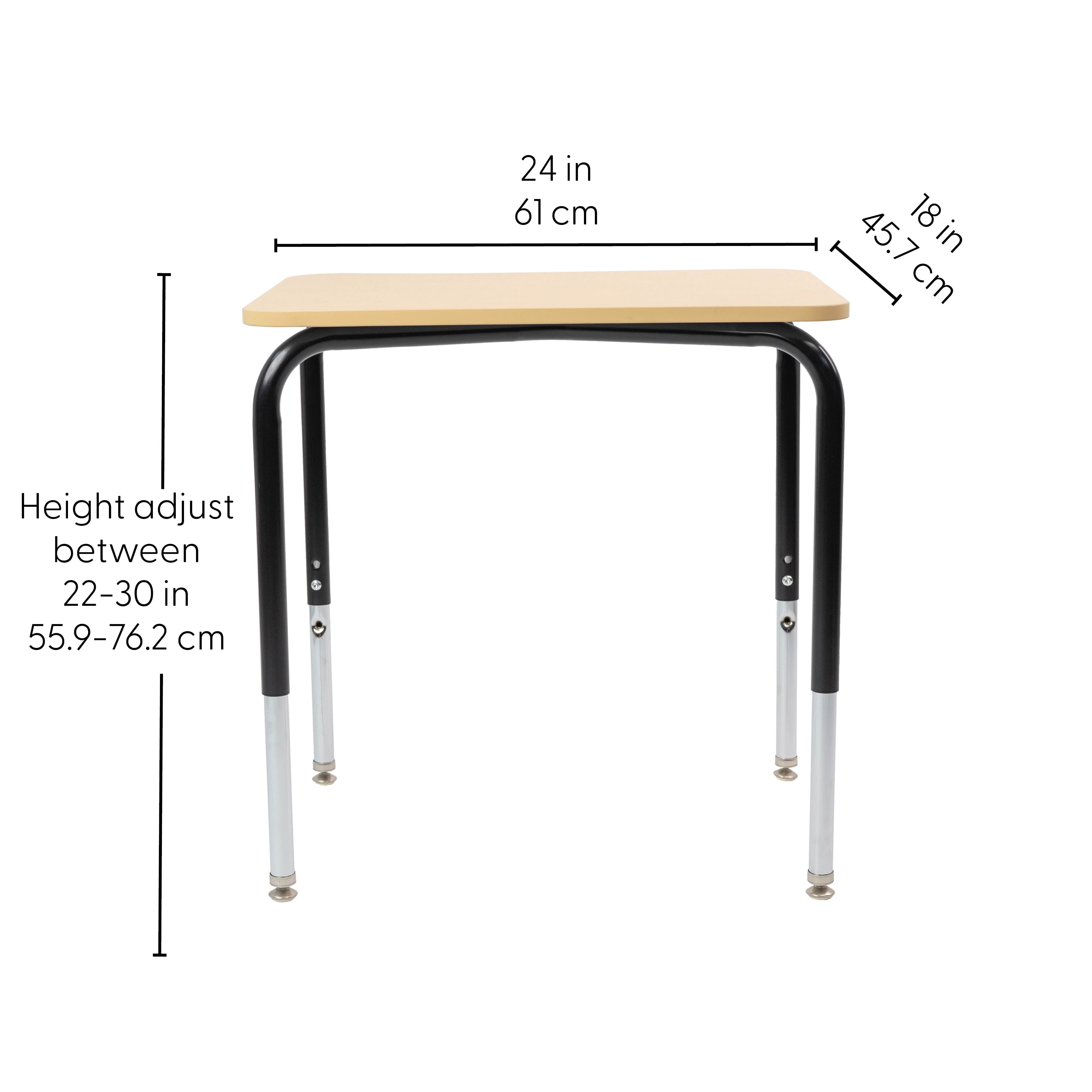 18" x 24" Belly Curve Open Front Desk, 2-pack - Maple/Maple/Black