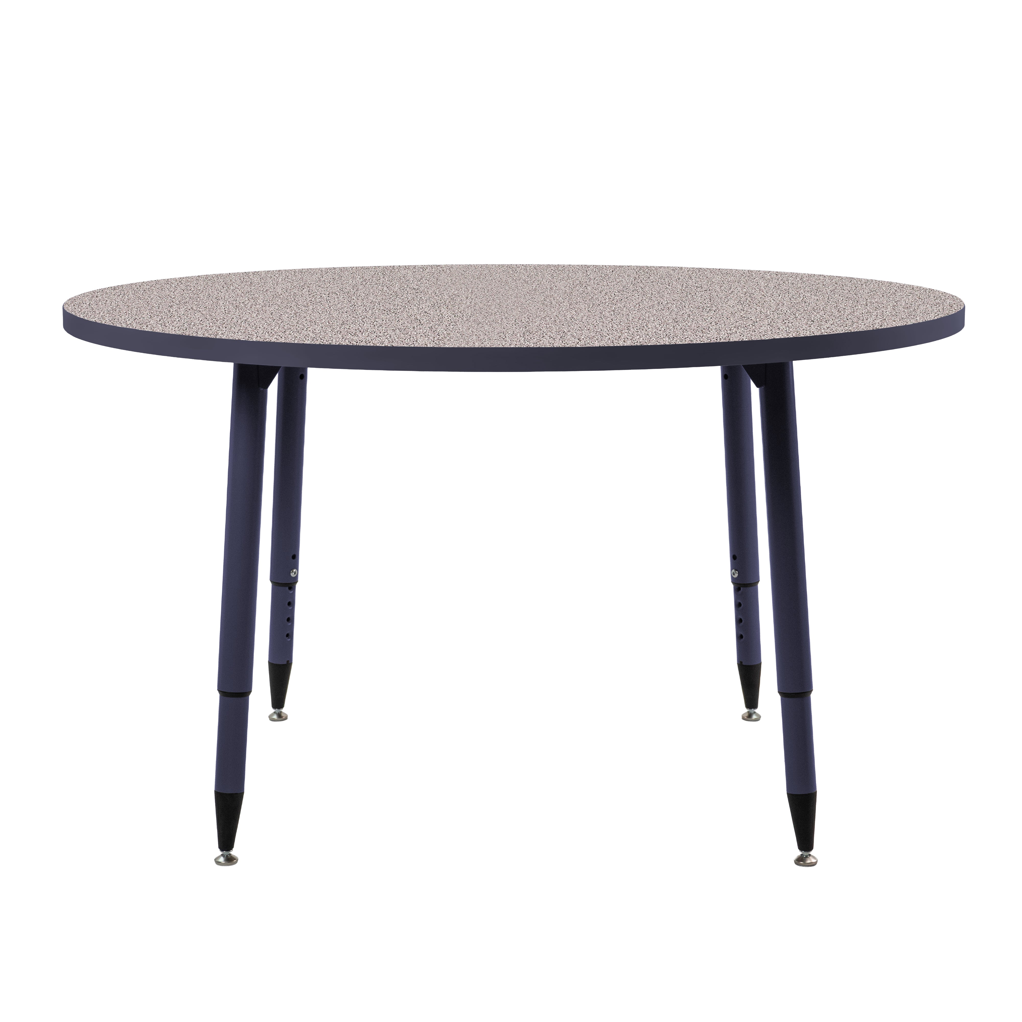 Adapte 48" Round Thermofused Activity Table with Adjustable Tapered Legs - Gray/Navy